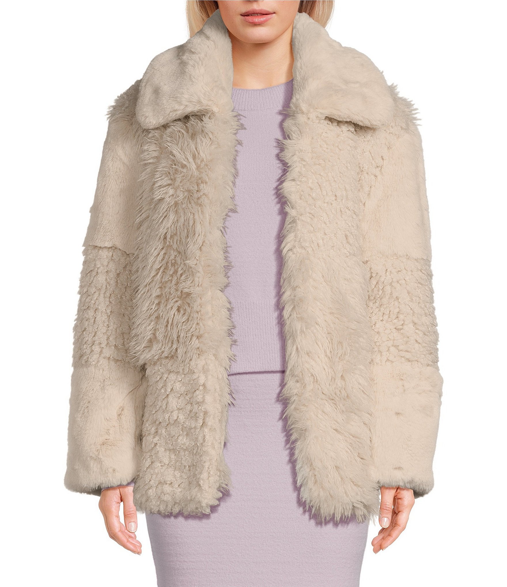 ジャケット・アウター LA PEAU DE GEMshaggy middle coat Zipper decorative seams jacket - Women | MANGO OUTLET USA
