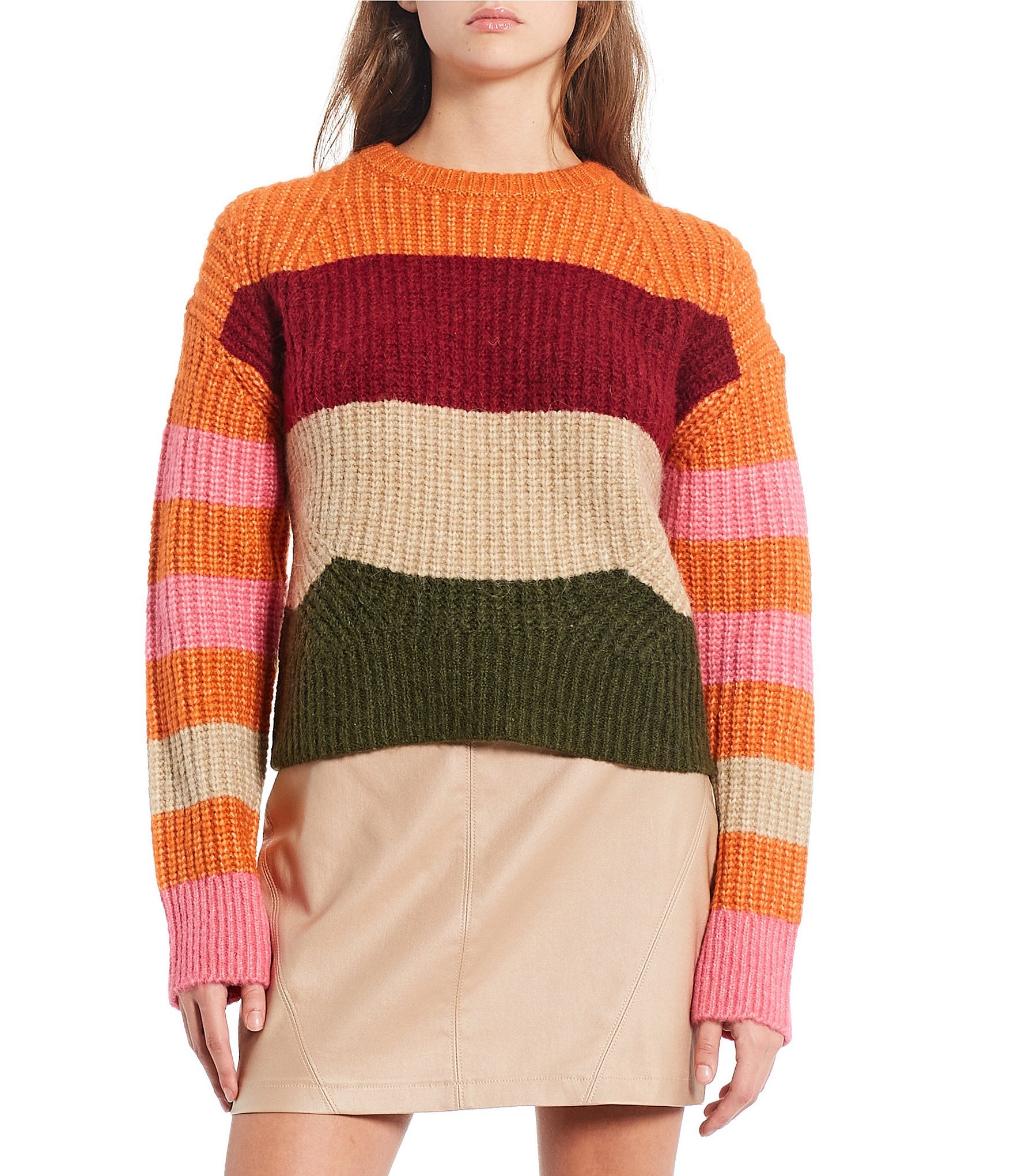 Thread & Supply Multi Colored Stripe Sweater