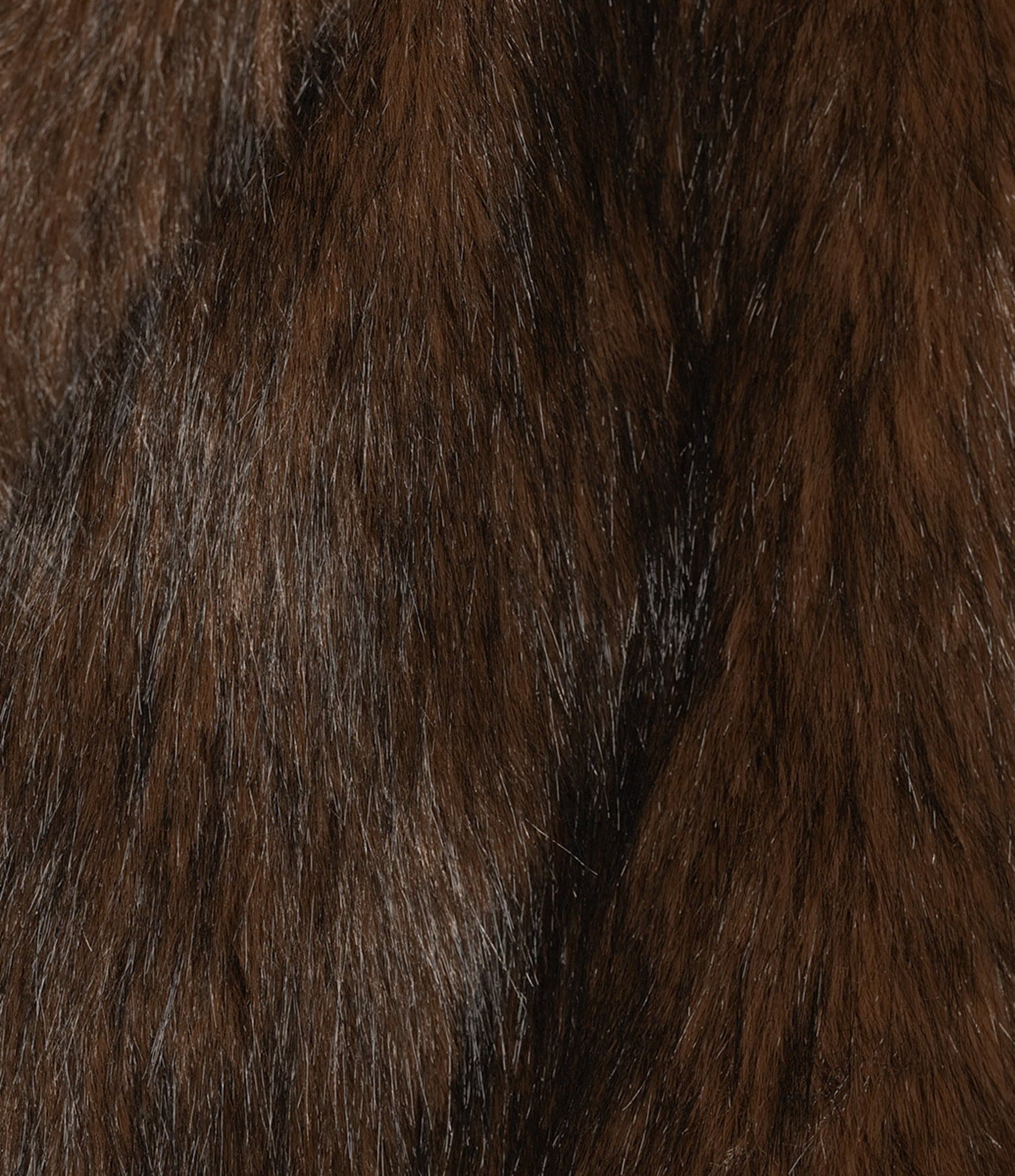 GB Two Tone Notch Collar Faux Fur Coat