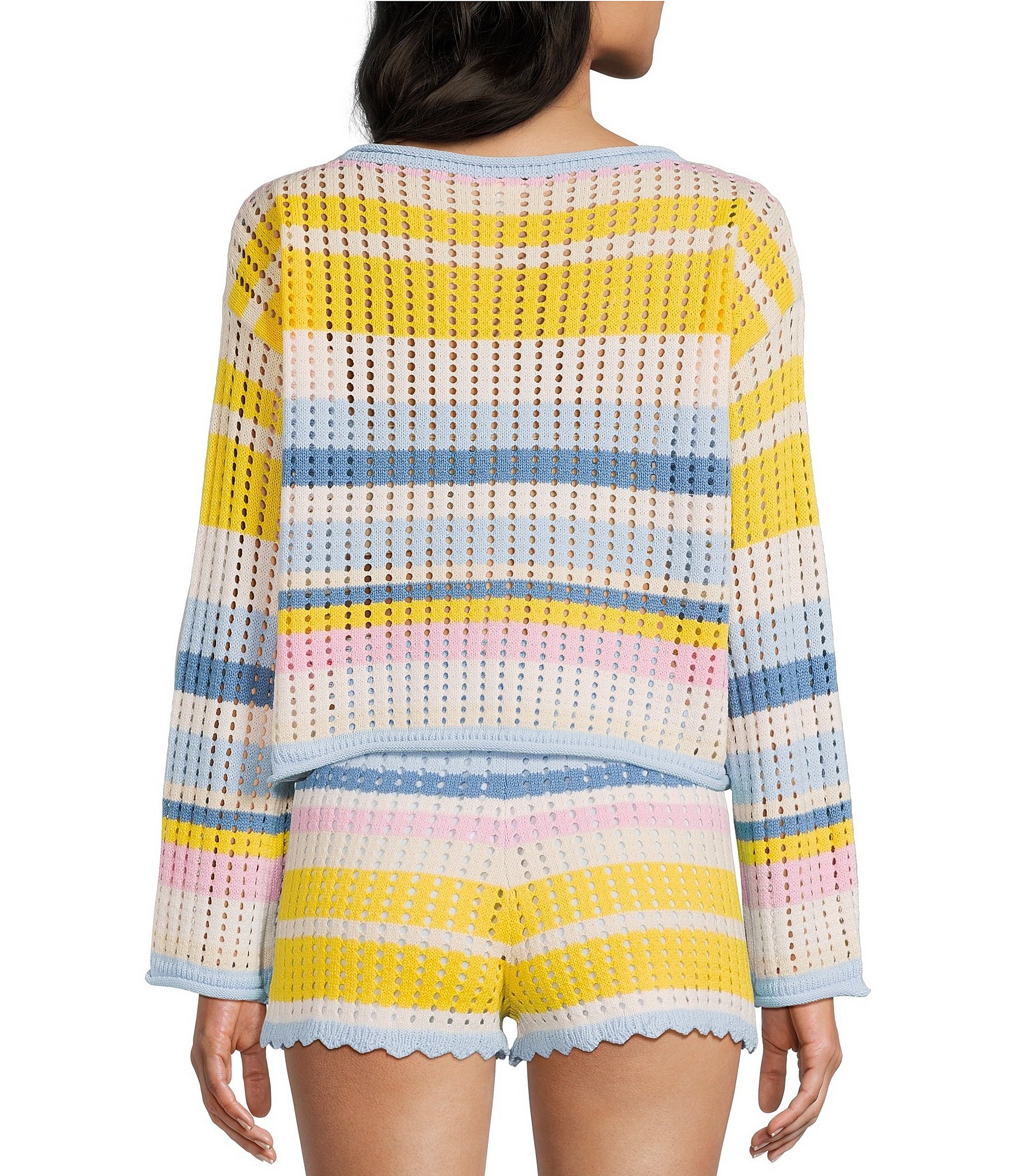 GB Off The Shoulder Striped Sweater