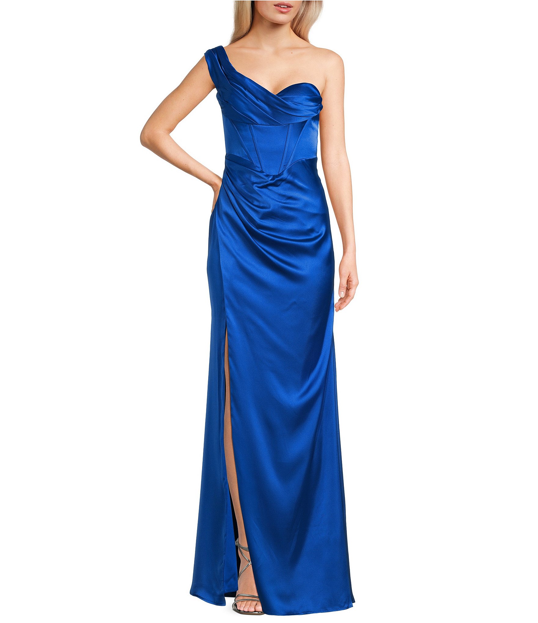 GB One Shoulder Satin Dress