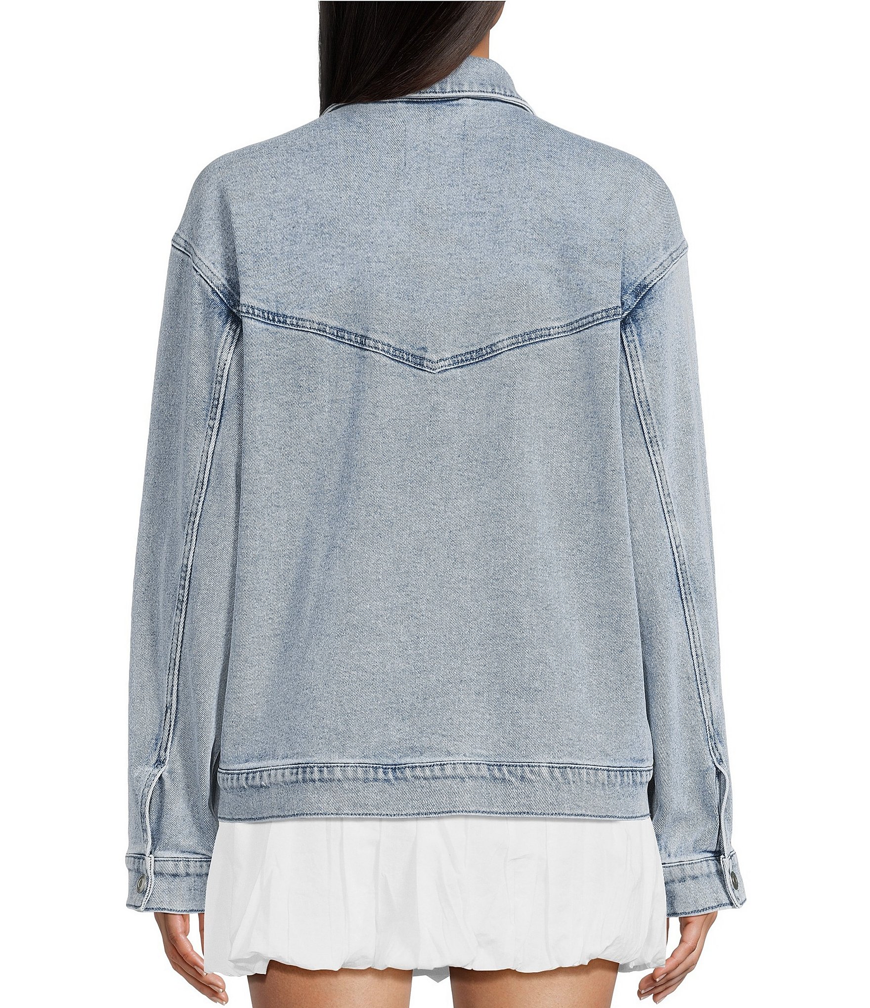 GB Oversized Fringe Denim Jacket