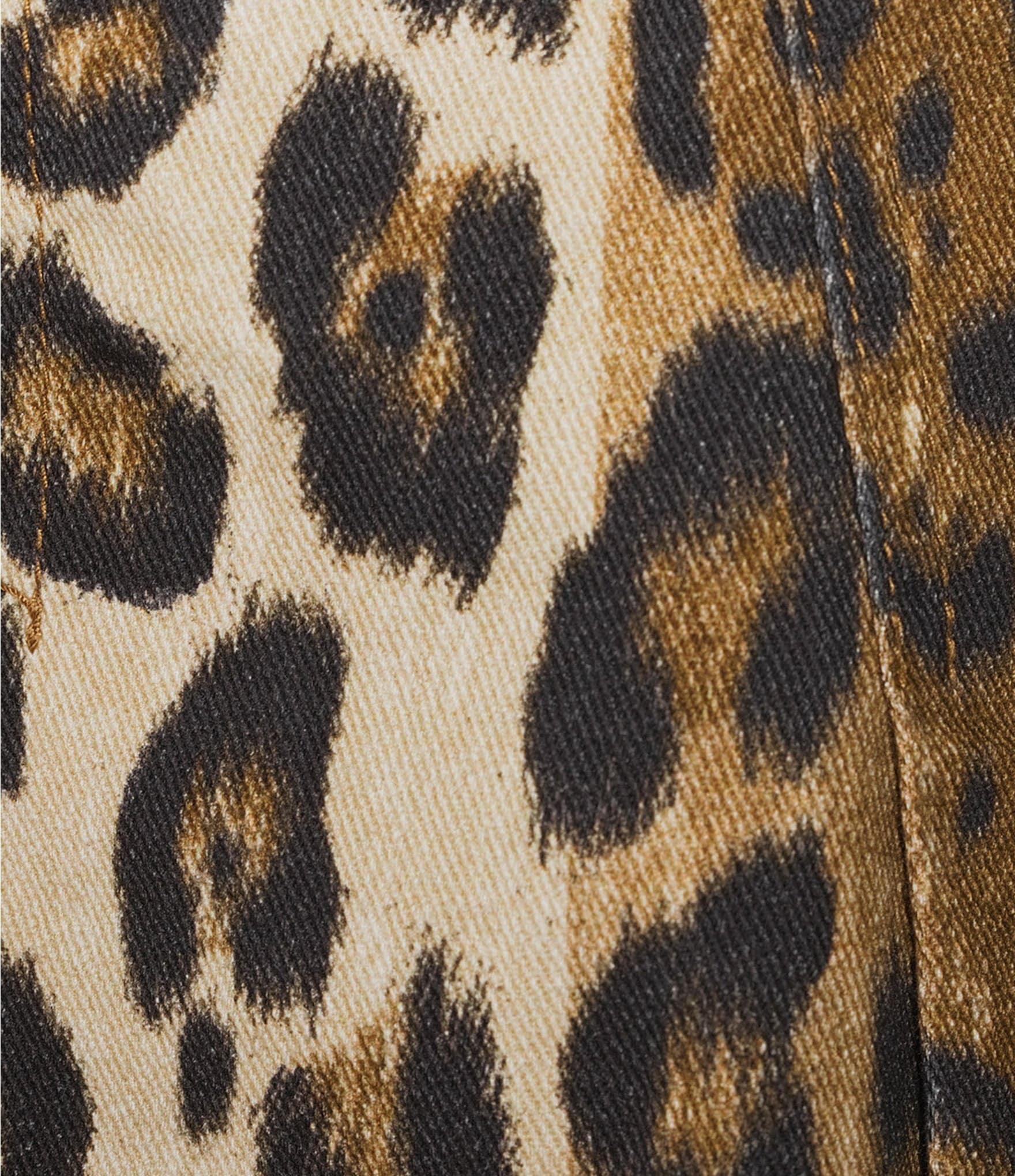 GB Pleated Leopard Denim Mini Micro Skort