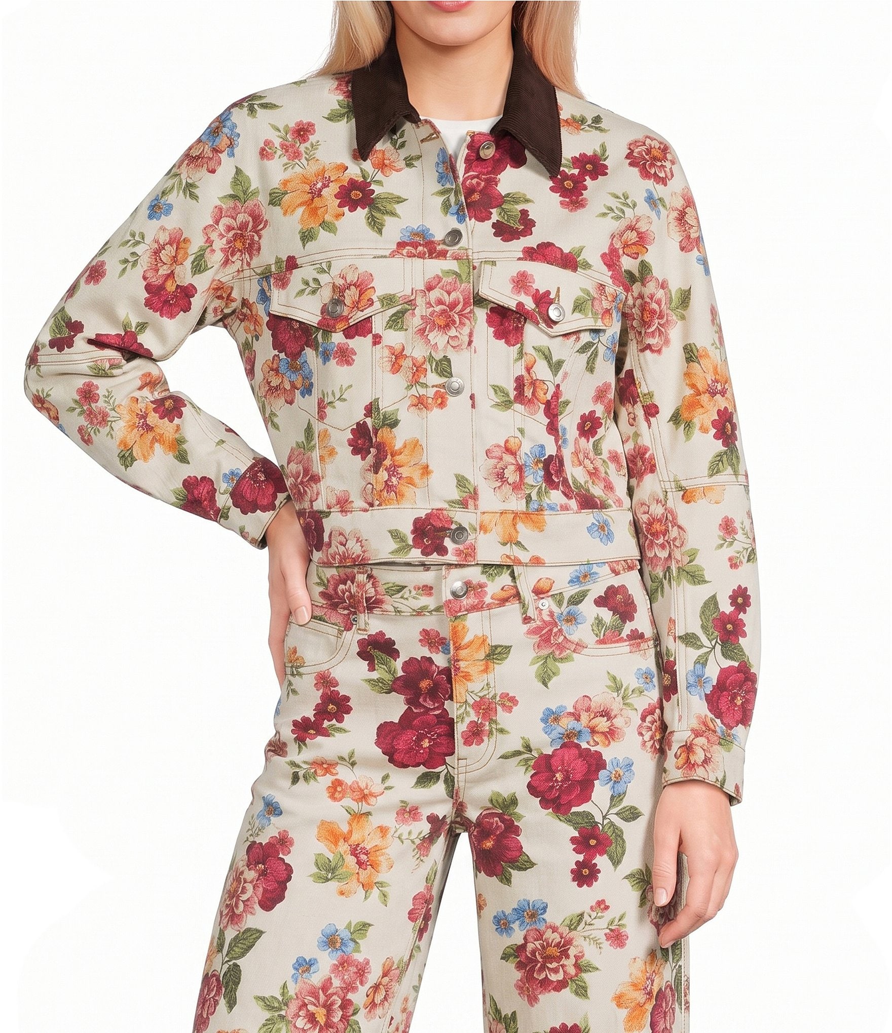 GB Printed Denim Coordinating Jacket