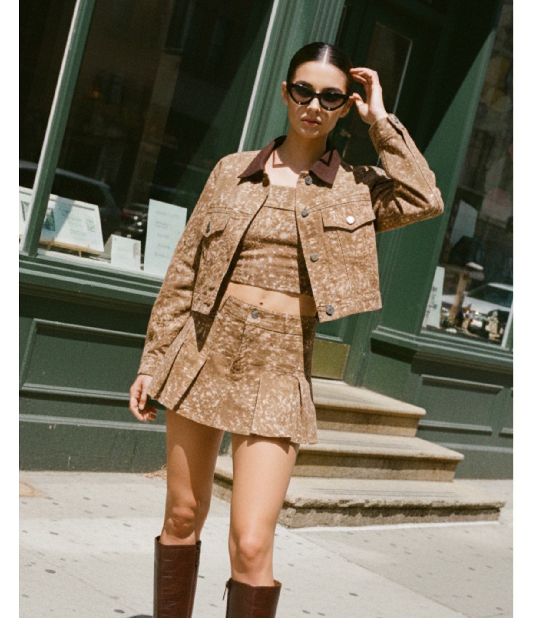 GB Printed Deer Print Denim Coordinating Jacket