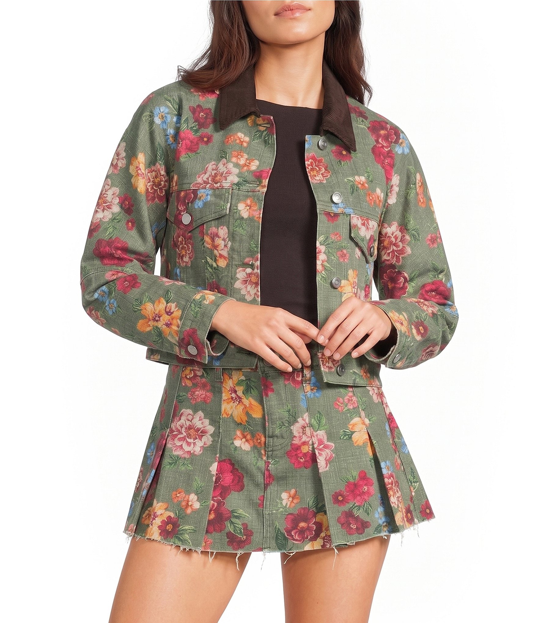 GB Printed Floral Denim Coordinating Jacket