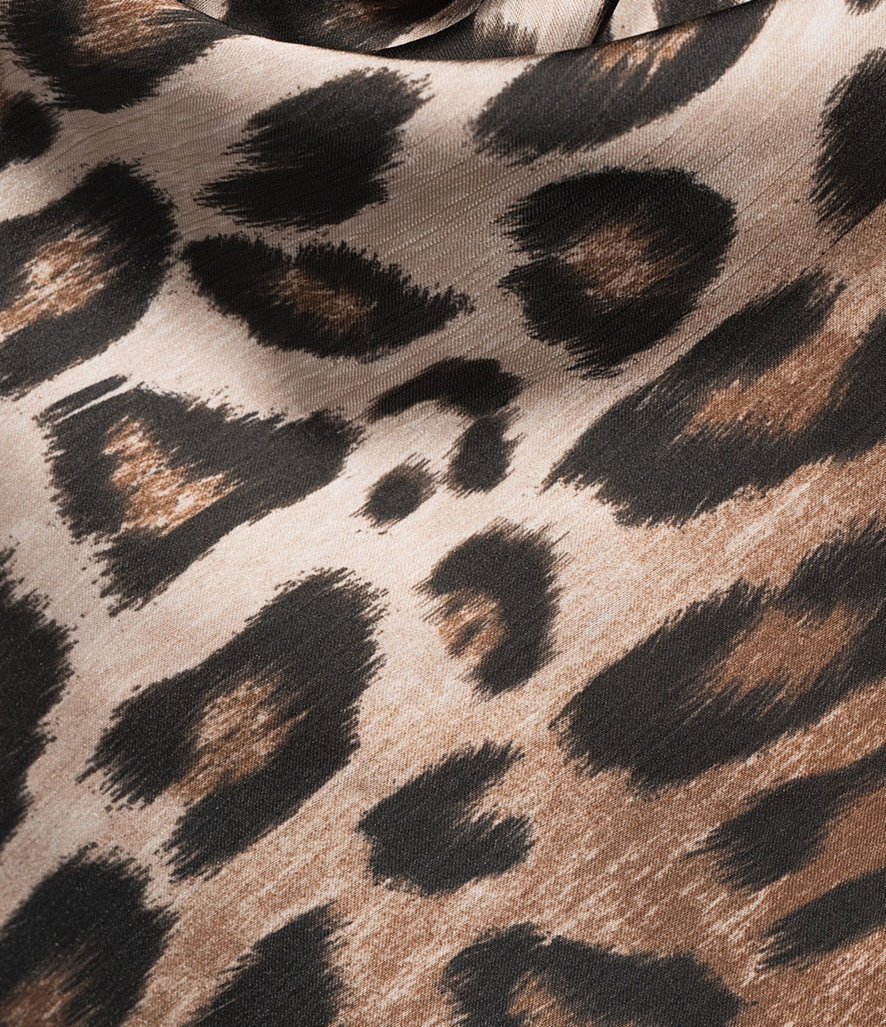 GB Printed Satin Leopard Cowl Neck Coordinating Halter Top