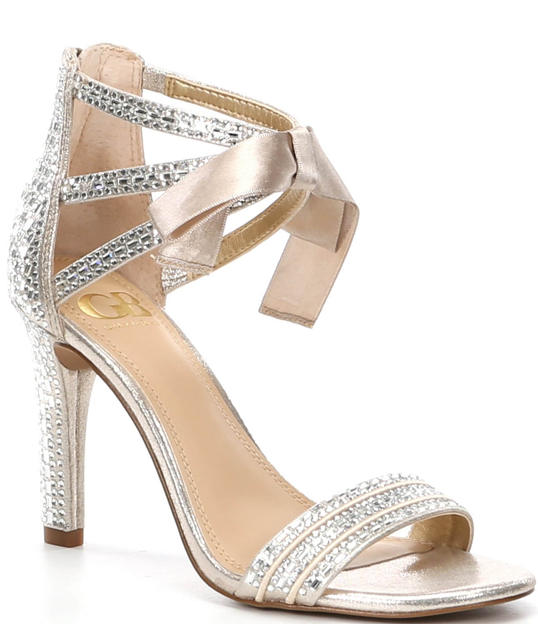 Carley Rose Gold High Heel Bow Prom Evening Shoes