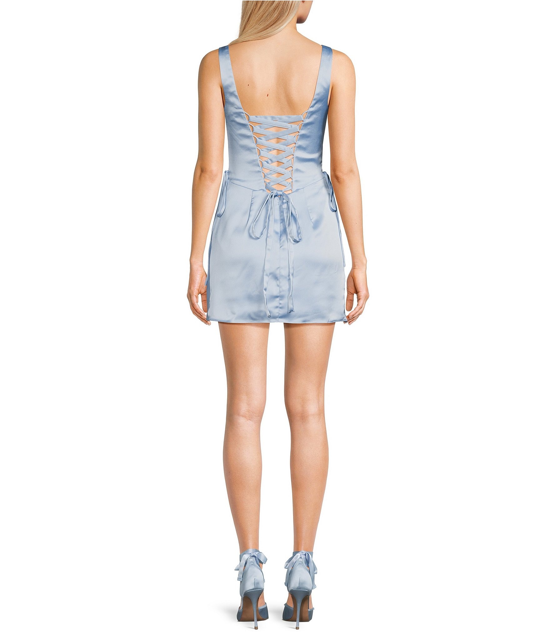 GB Satin Drape Neck Mini Dress