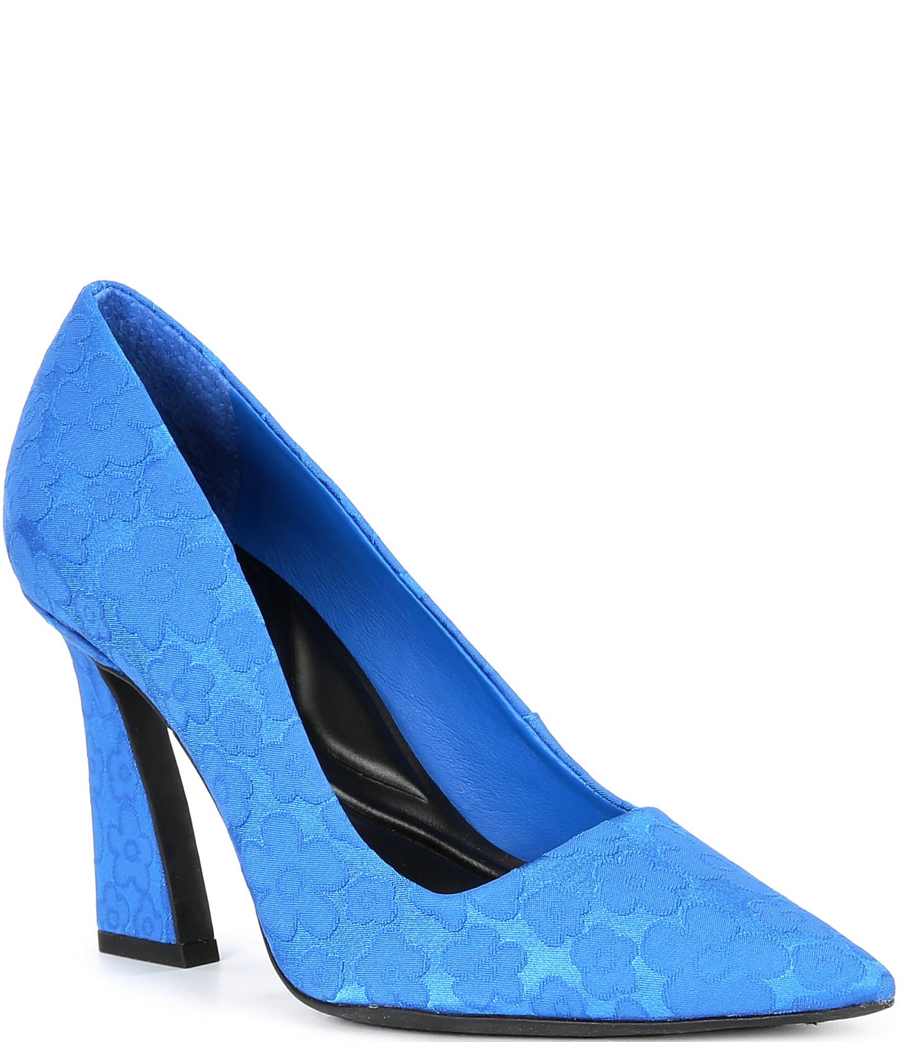 GB Self made Daisy Satin Closed Toe Pumps Womens 8.5 Blue Dillard s Exclusive