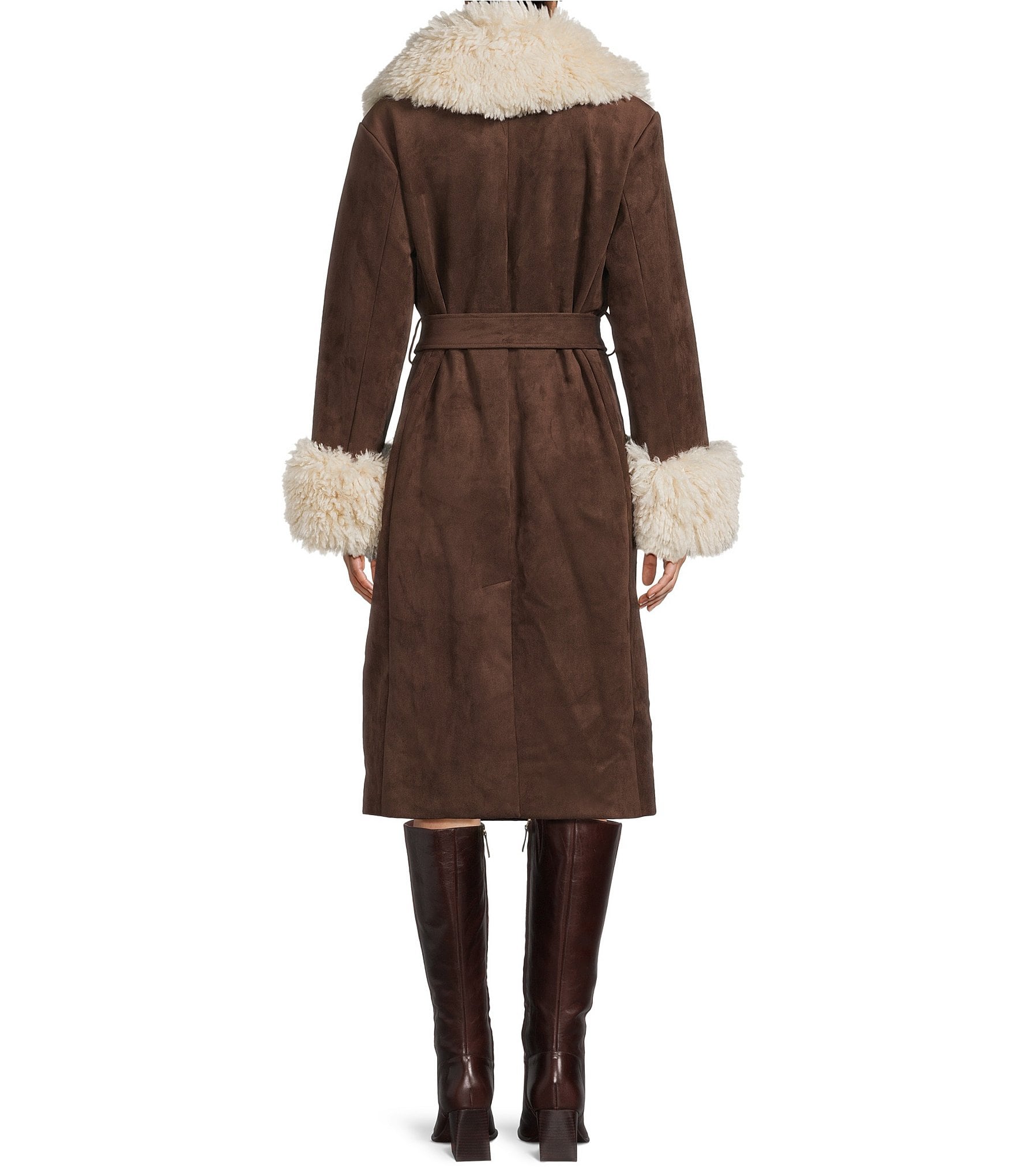 GB Serena Faux Sherpa Trim Coat