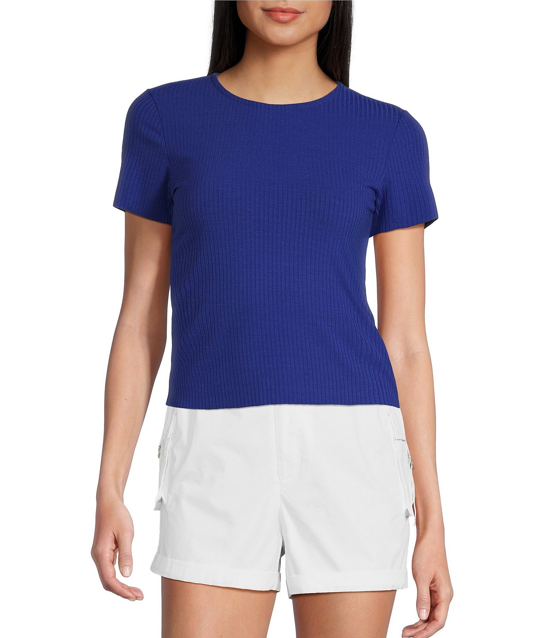 Girl's Three Pcs Outfit Longsleeve Ribbed Knit T Shirt