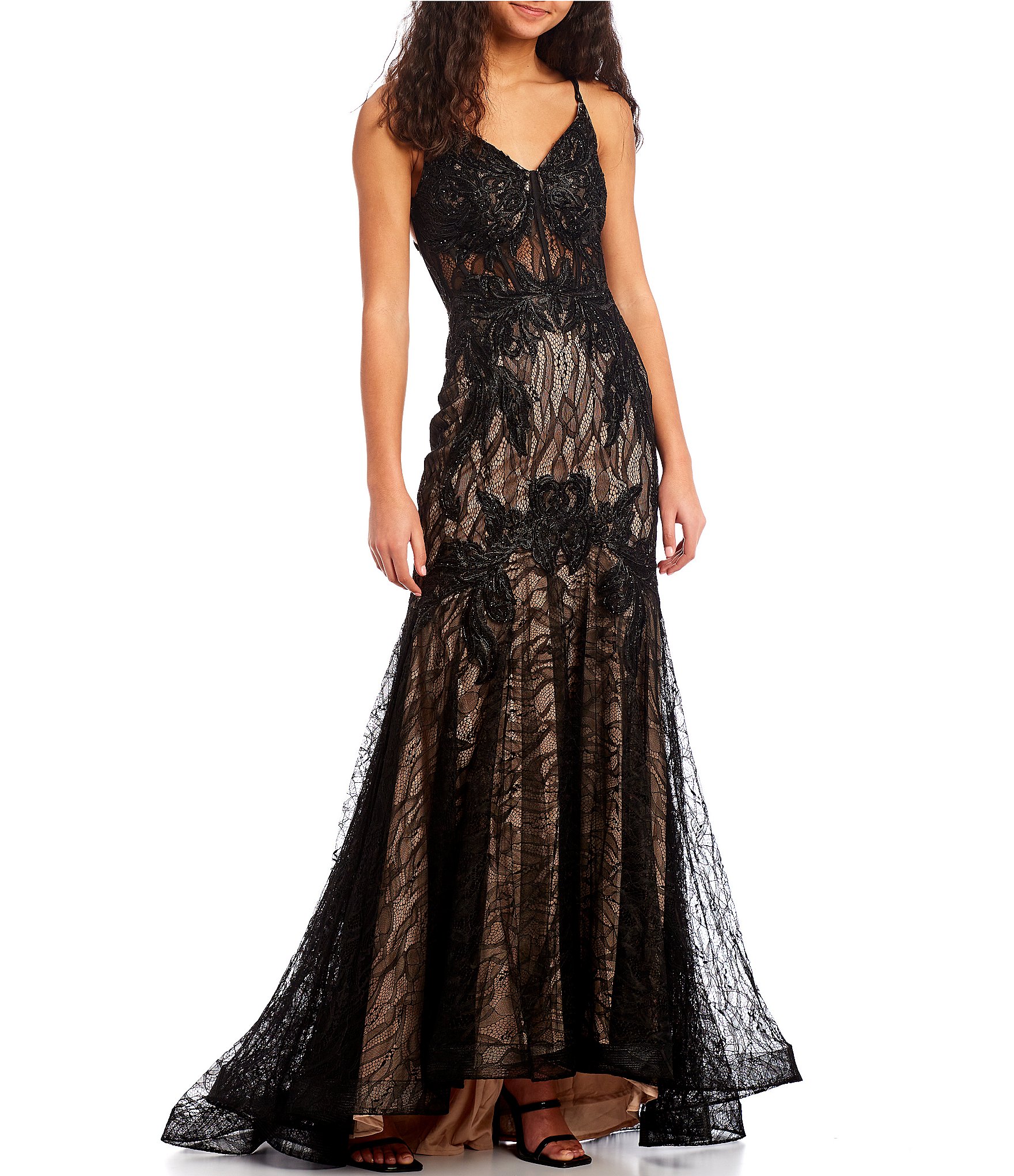 black lace dress: Long Prom Dresses ...