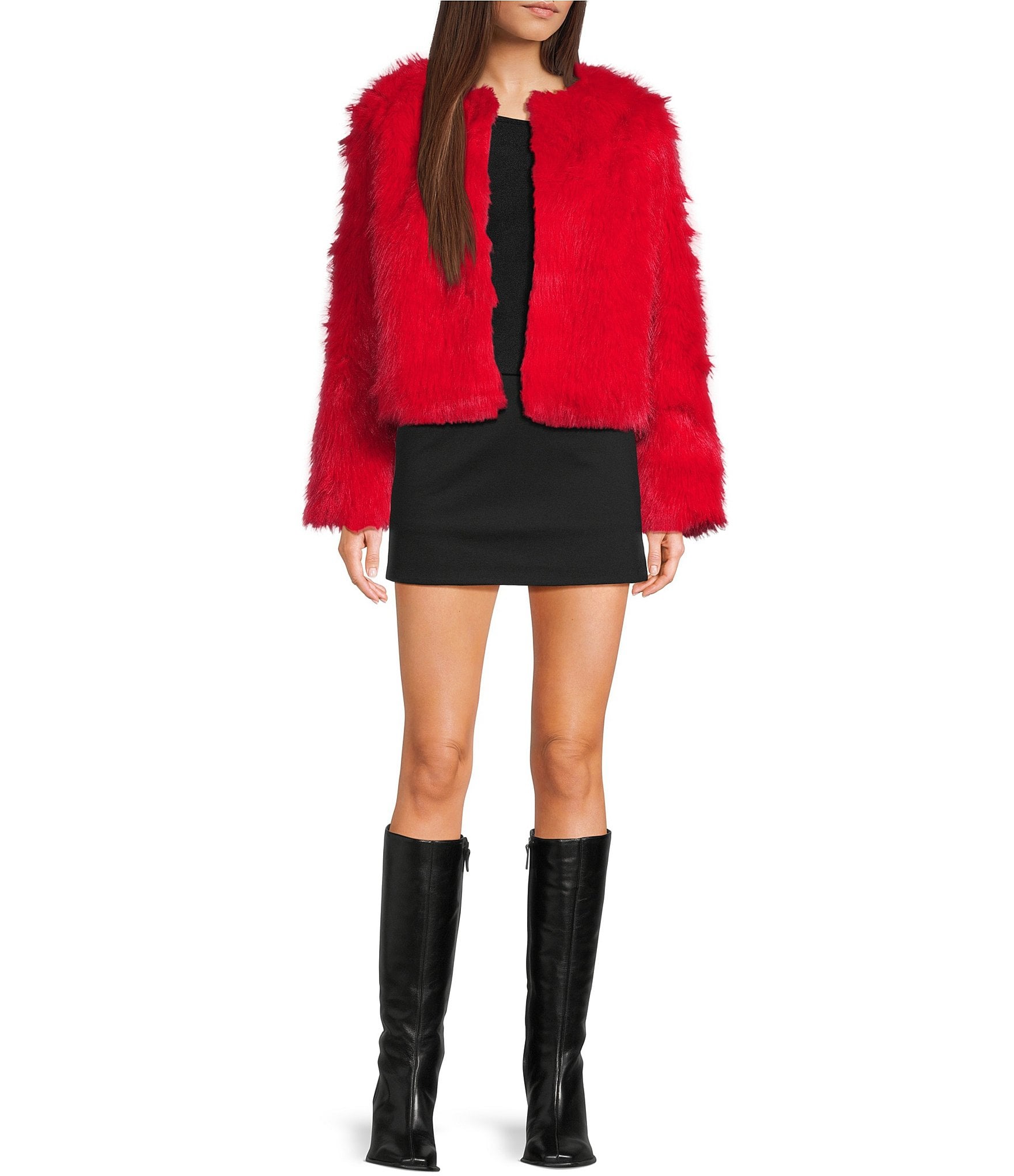 GB Solid Bright Faux Fur Jacket