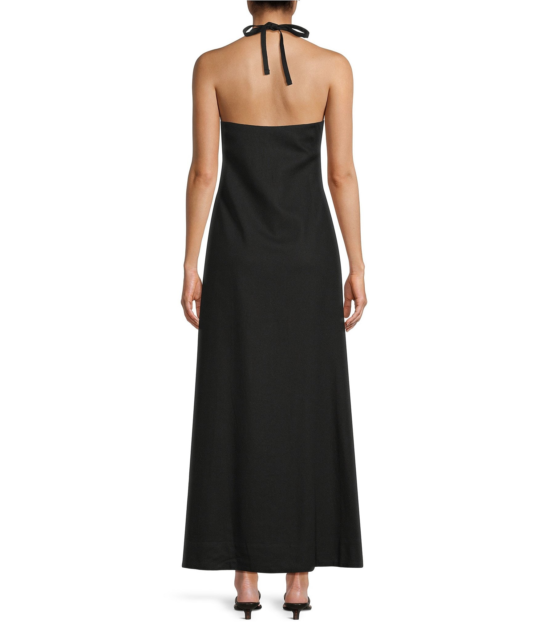 GB Solid Halter Maxi Dress