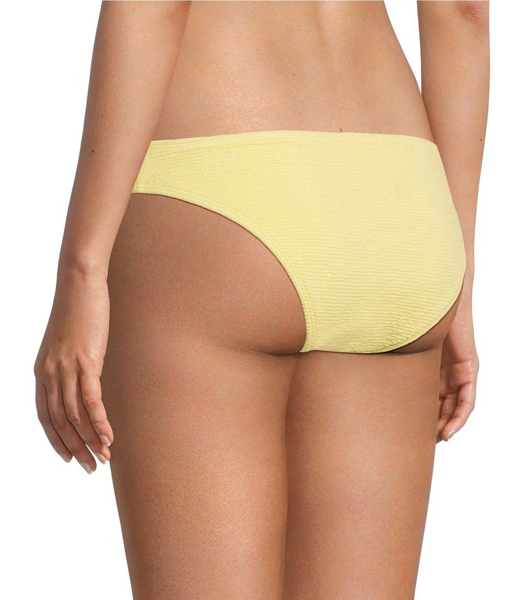 GB Solid Textured Scrunchie Classic Hipster Swim Bottom