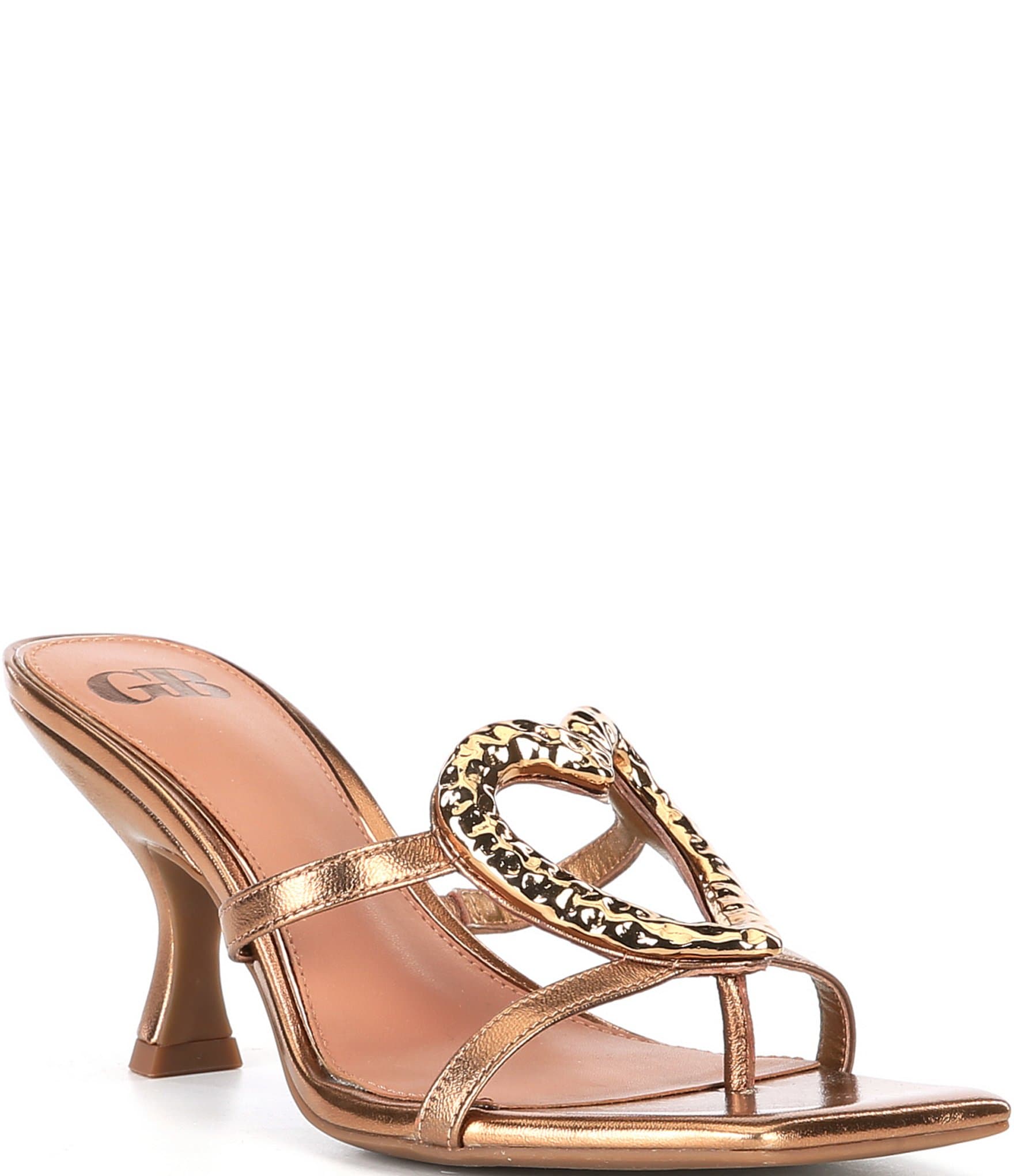 GB Soul-Ties Metallic Leather Heart Dress Sandals | Dillard's
