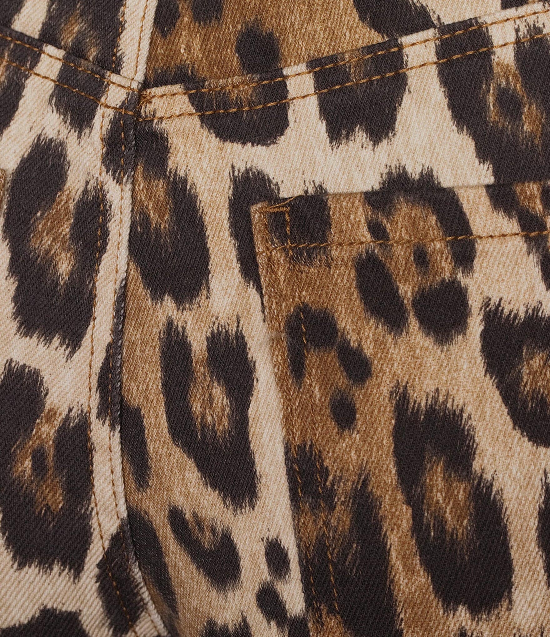 GB Tie Waist Leopard Print Baggy Jeans