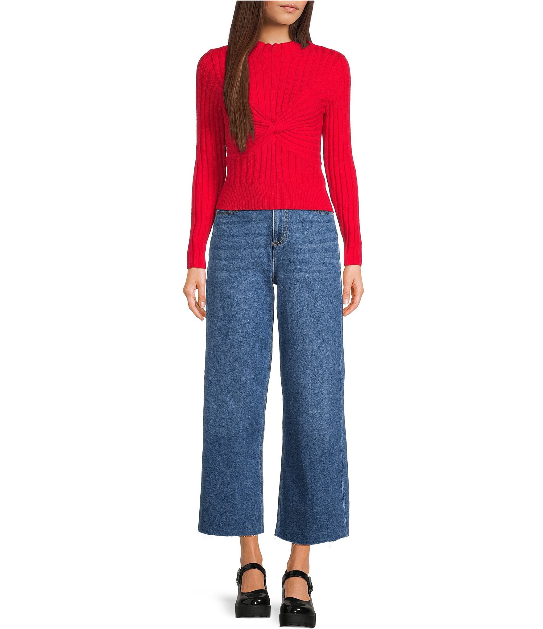 GB Twist Front Ribbed Sweater