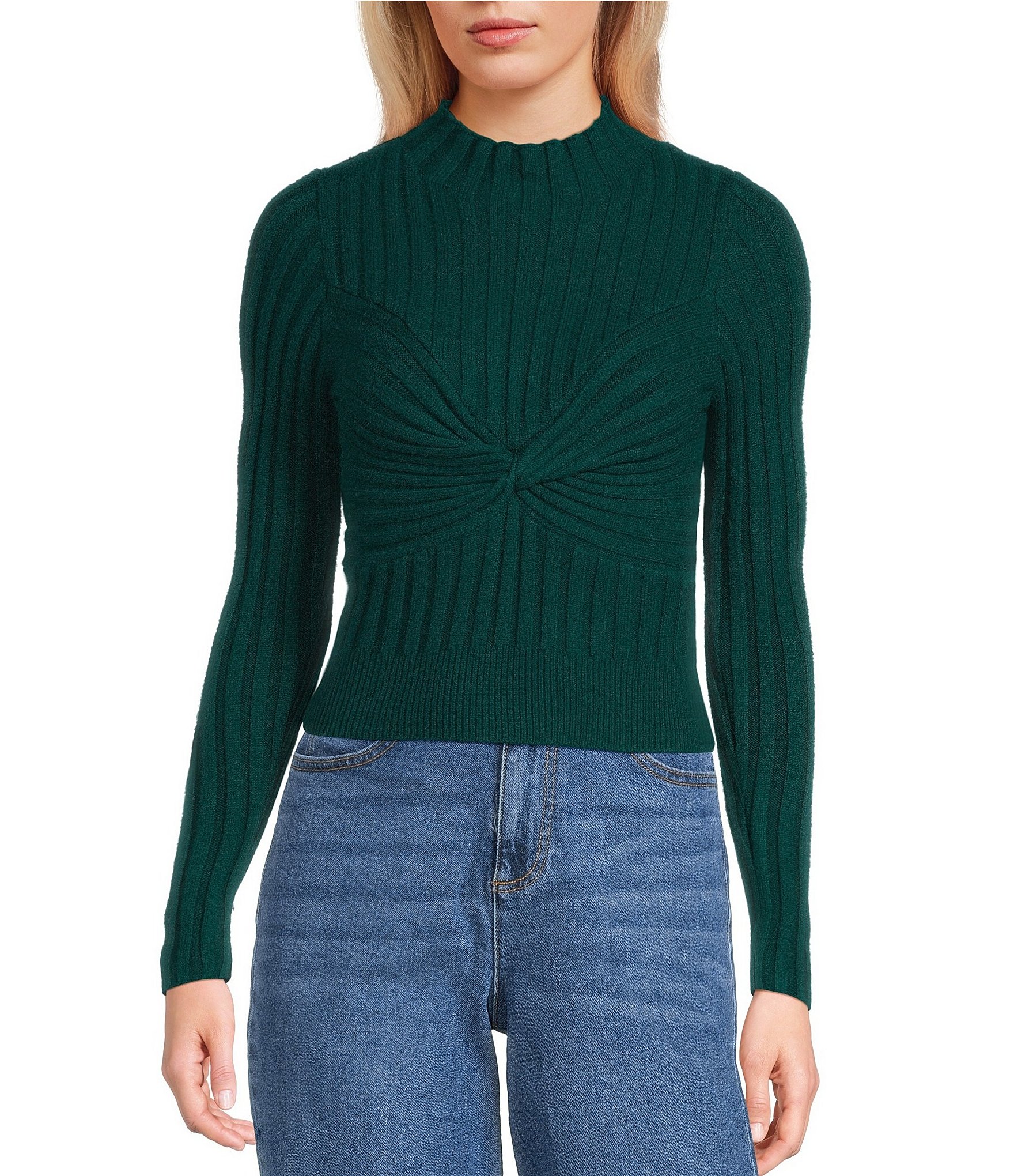 GB Twist Front Ribbed Sweater