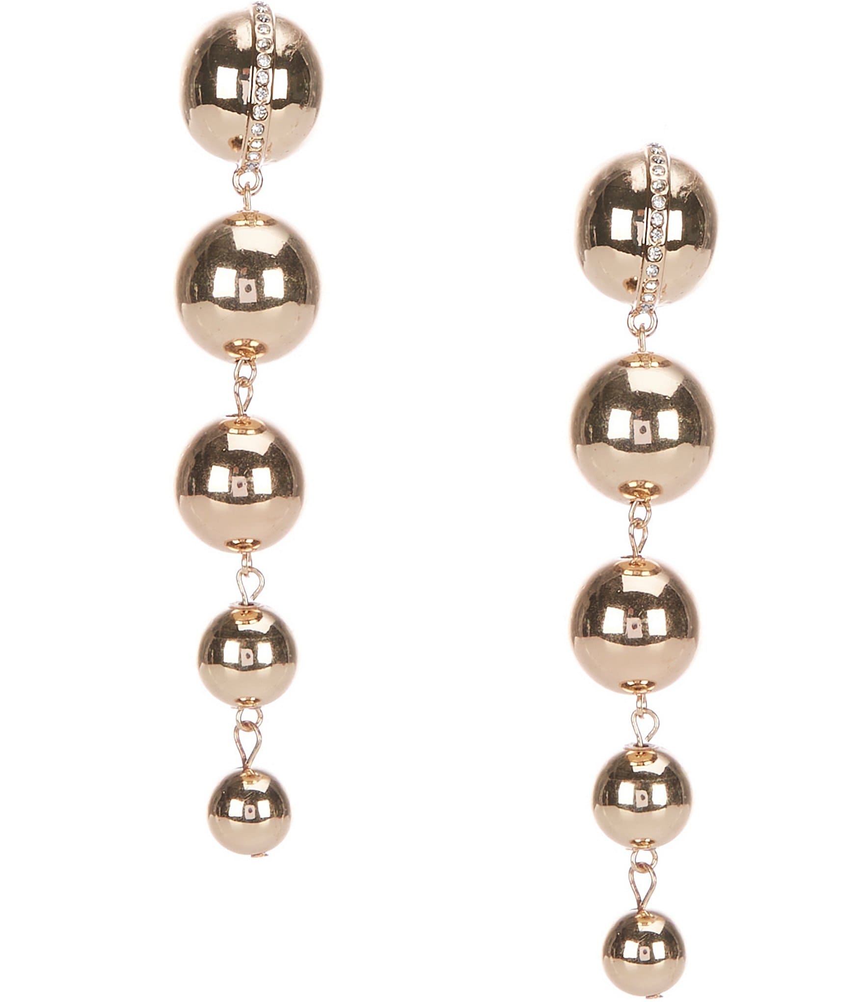 Gemma Layne Ball Linear Earring with Pave Stoness