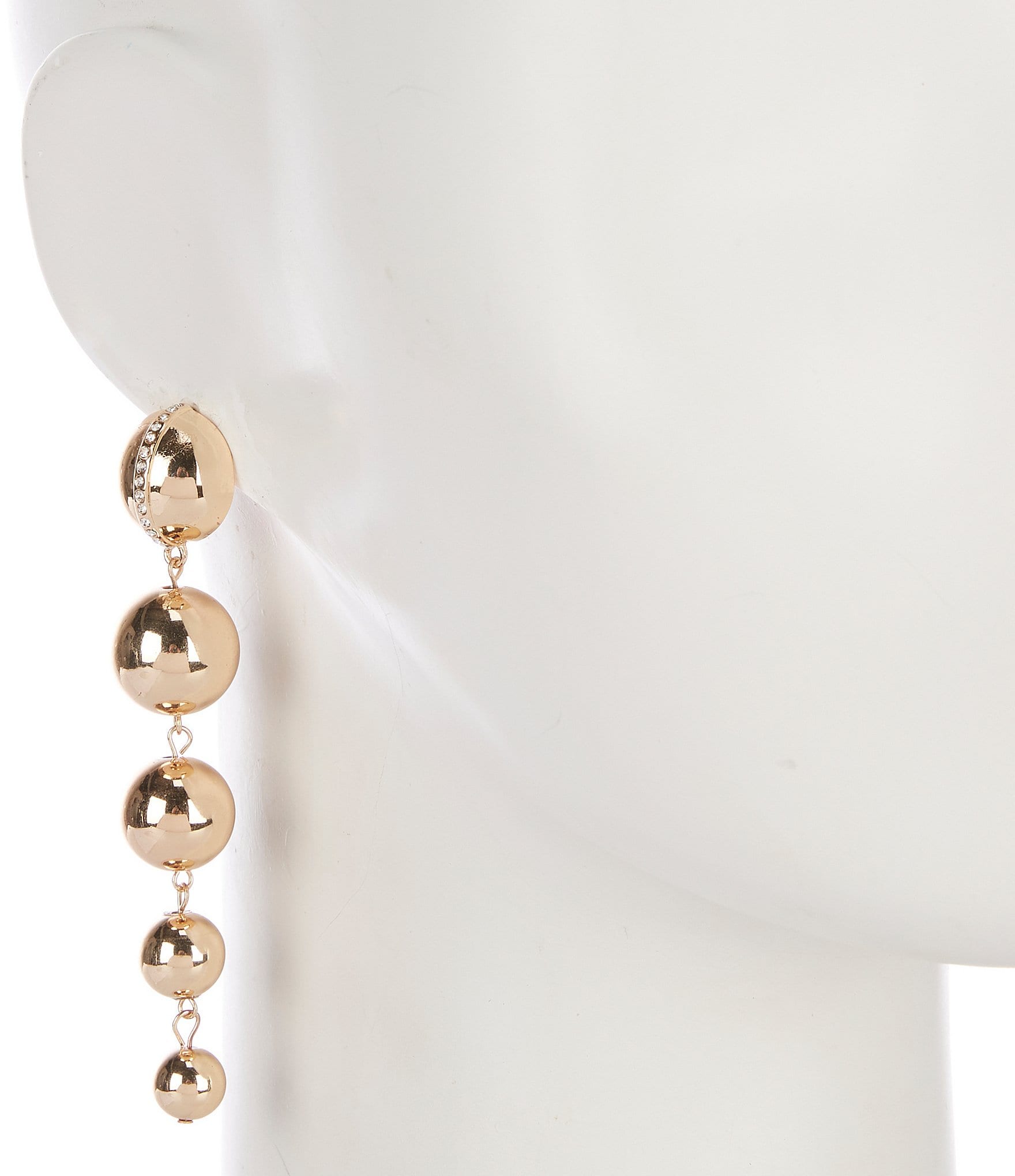 Gemma Layne Ball Linear Earring with Pave Stoness