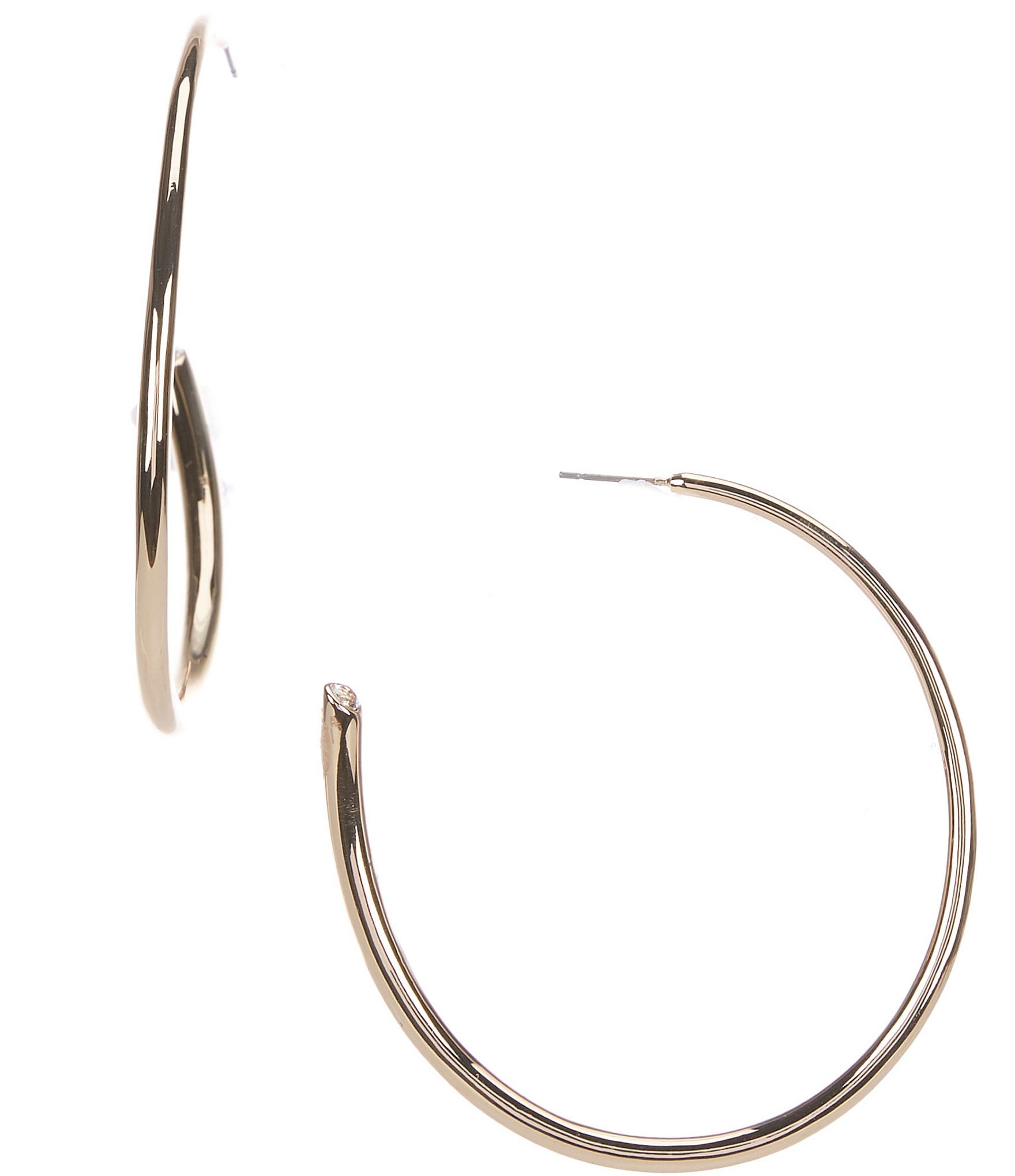 Gemma Layne Cubic Zirconia Stone End Hoop Earrings