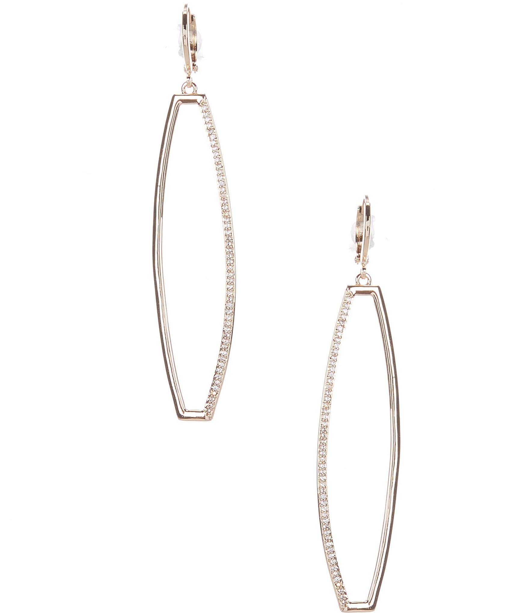 Gemma Layne Cubic Zirconia Stones Oval Drop Earrings | Dillard's