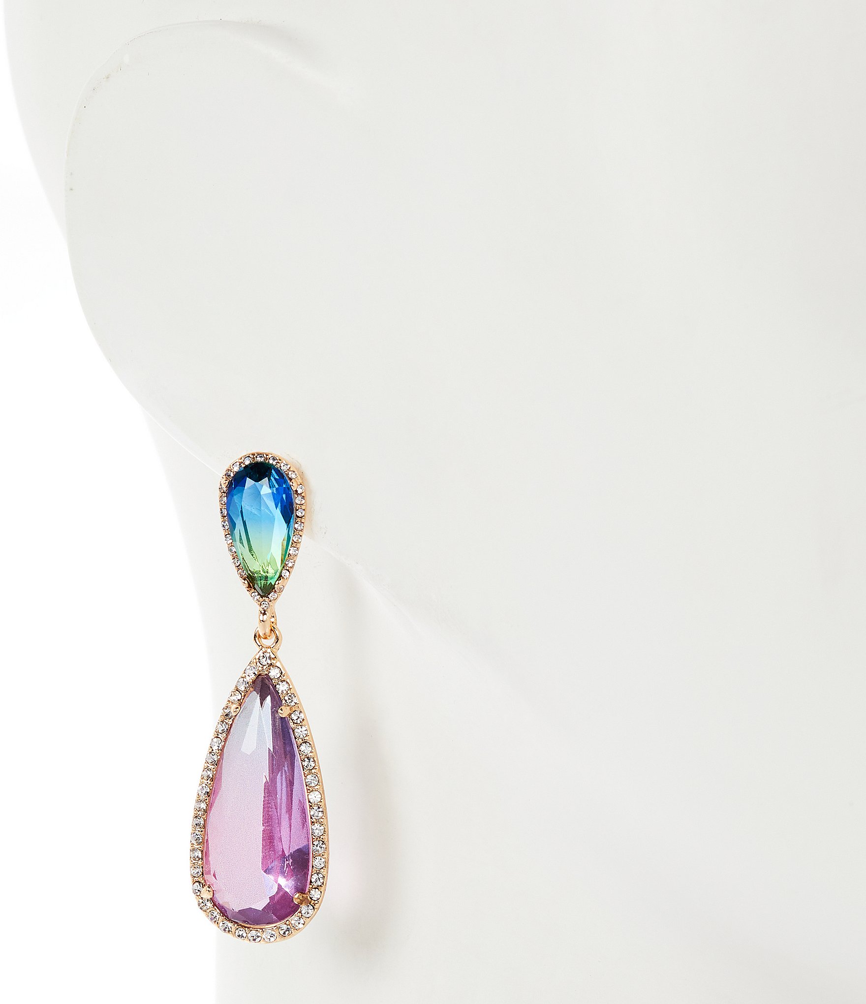 Gemma Layne Double Teardrop Stone Drop Earrings