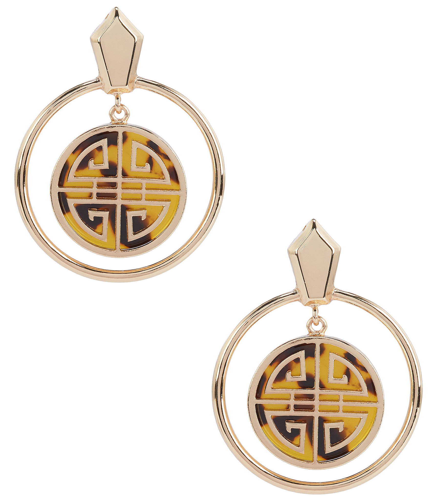 Gemma Layne Geo Tortoise Drop Earrings