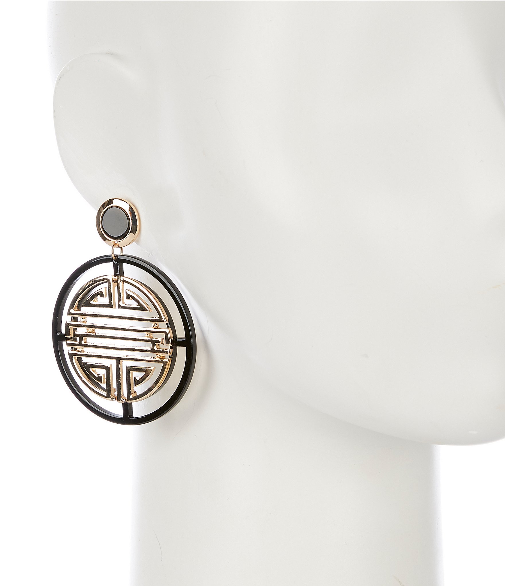 Gemma Layne Geometric Circle Statement Drop Earrings