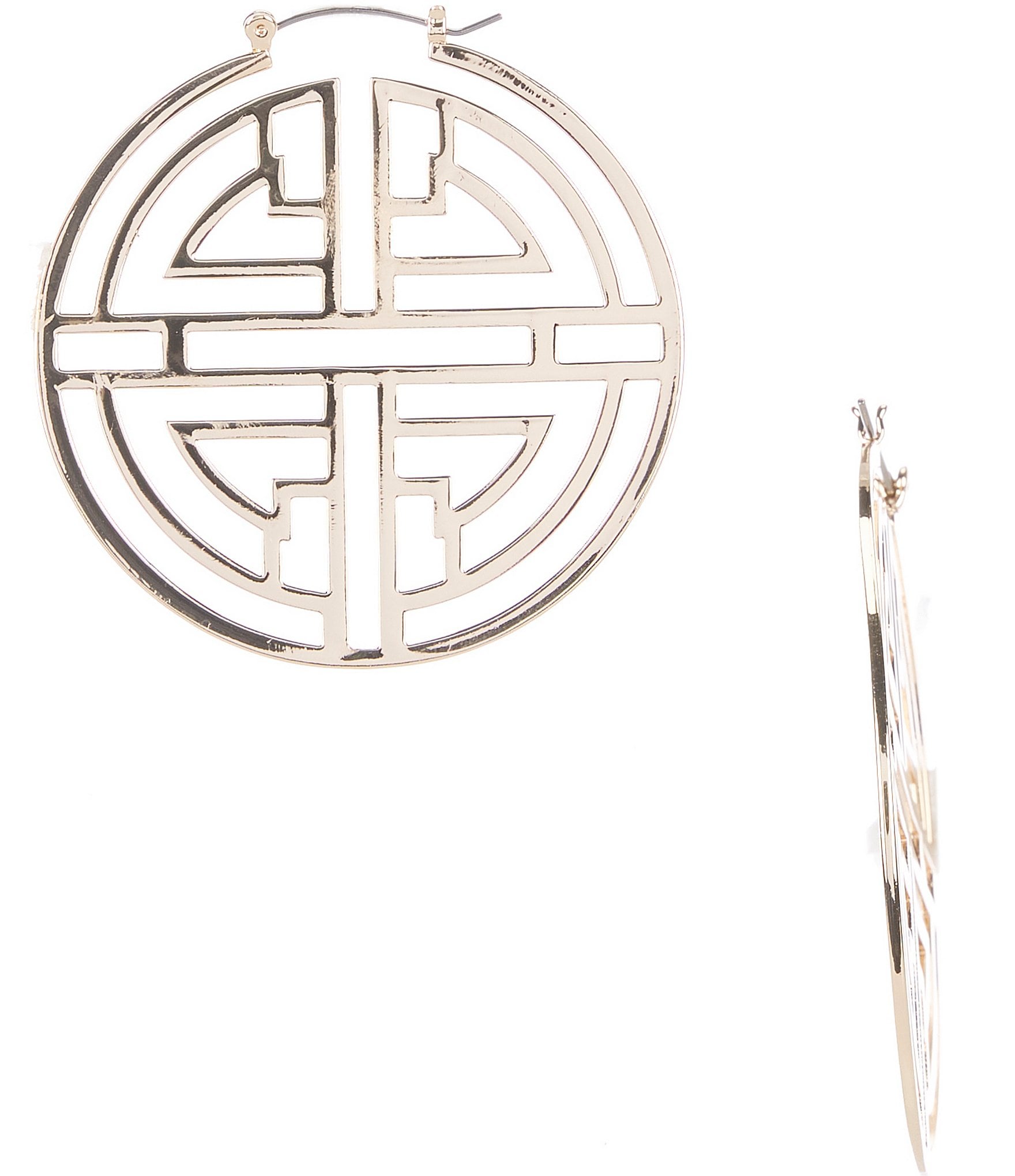 Gemma Layne Geometric Cutout Hoop Earrings