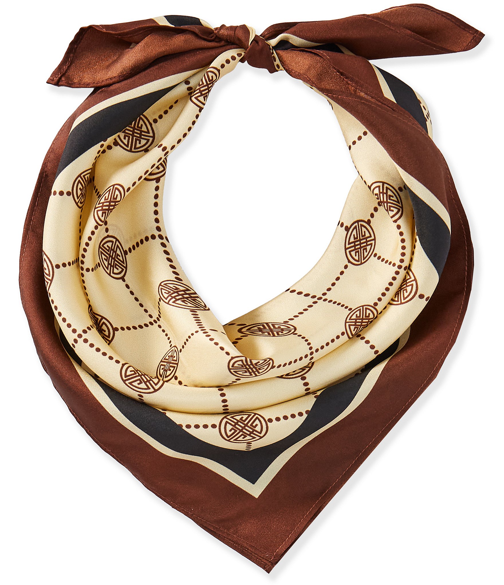 Gemma Layne Geometric Print Silk Square Scarf