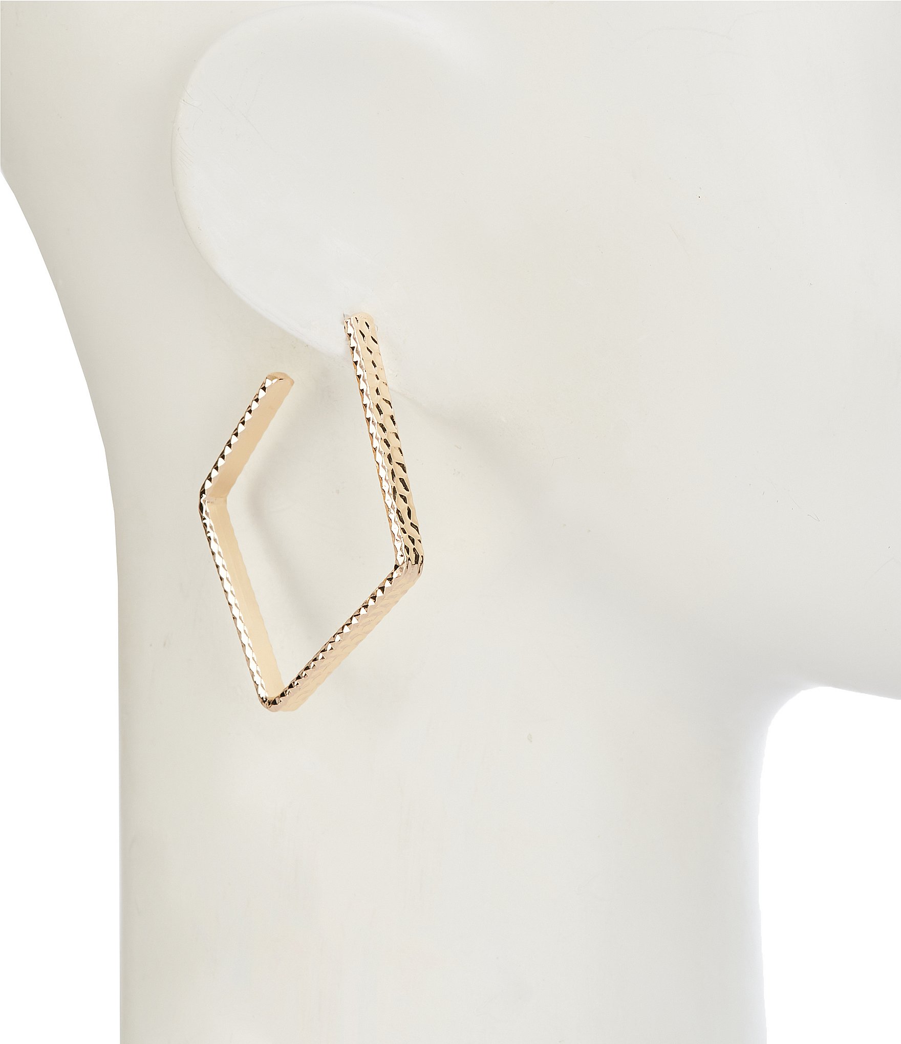 Gemma Layne Hammered Textured Wire Open Diamond Drop Earrings