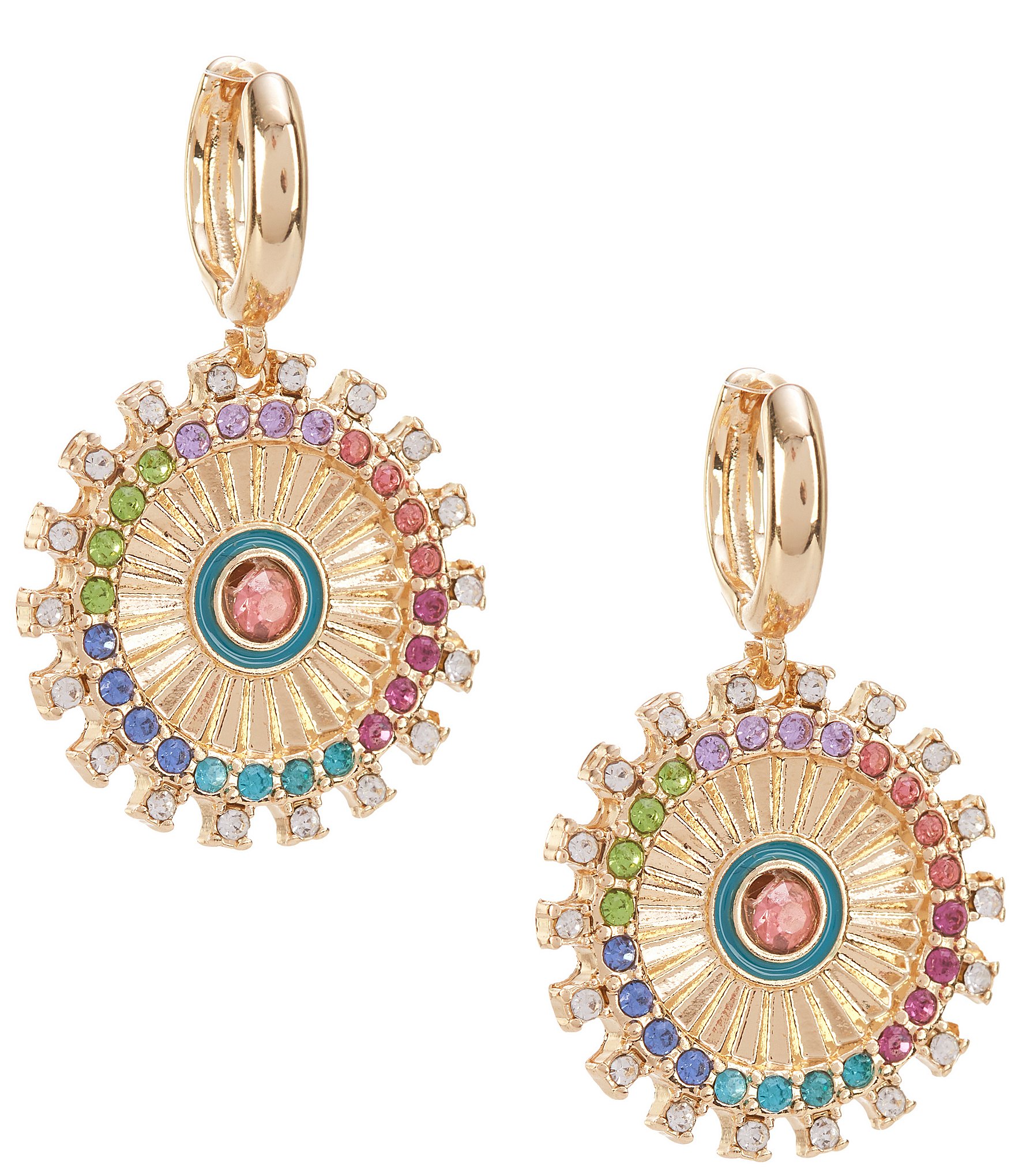 Gemma Layne Hoop Earrings with Burst Charm