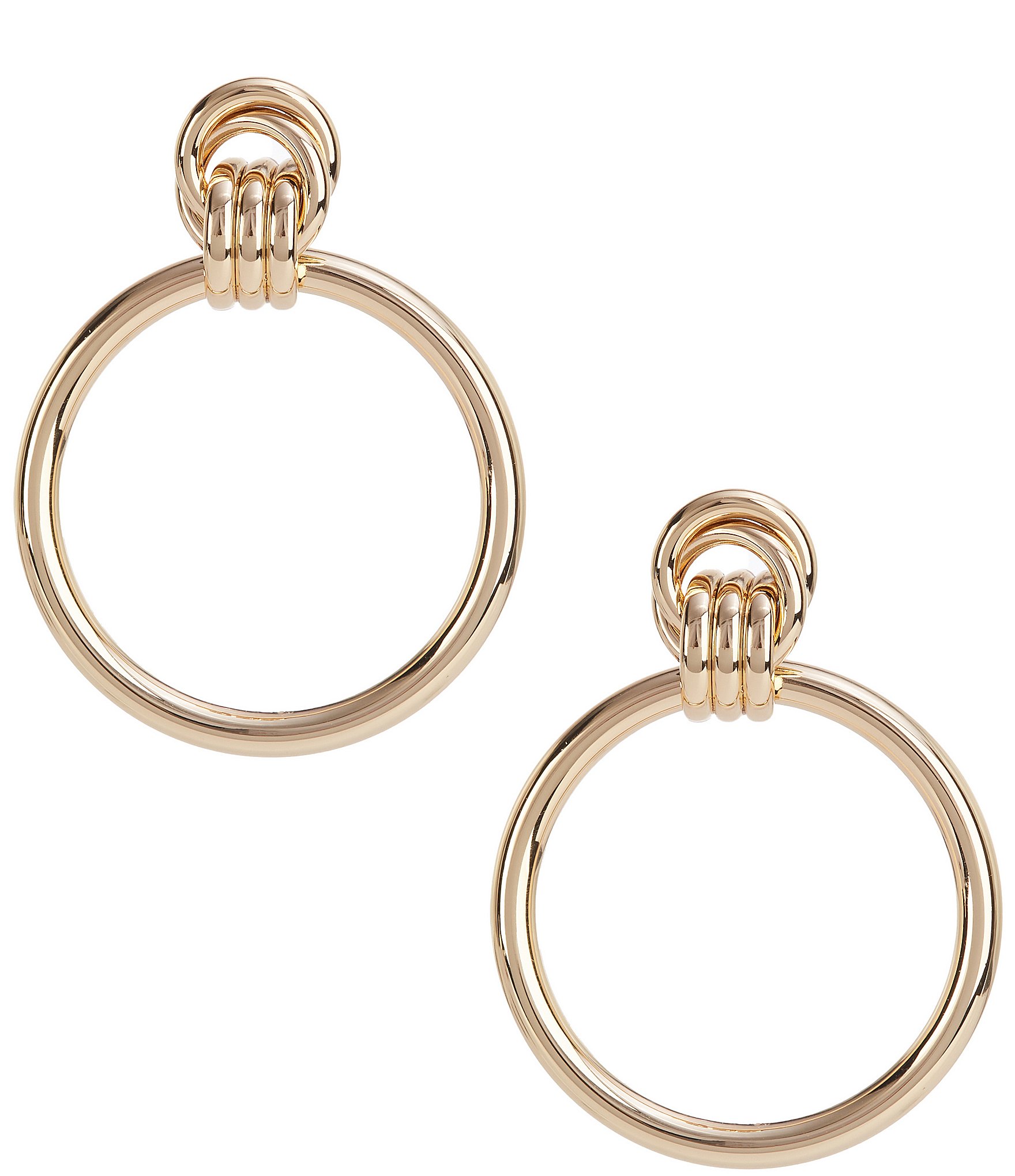 Gemma Layne Intertwined Round Open Link Drop Earrings