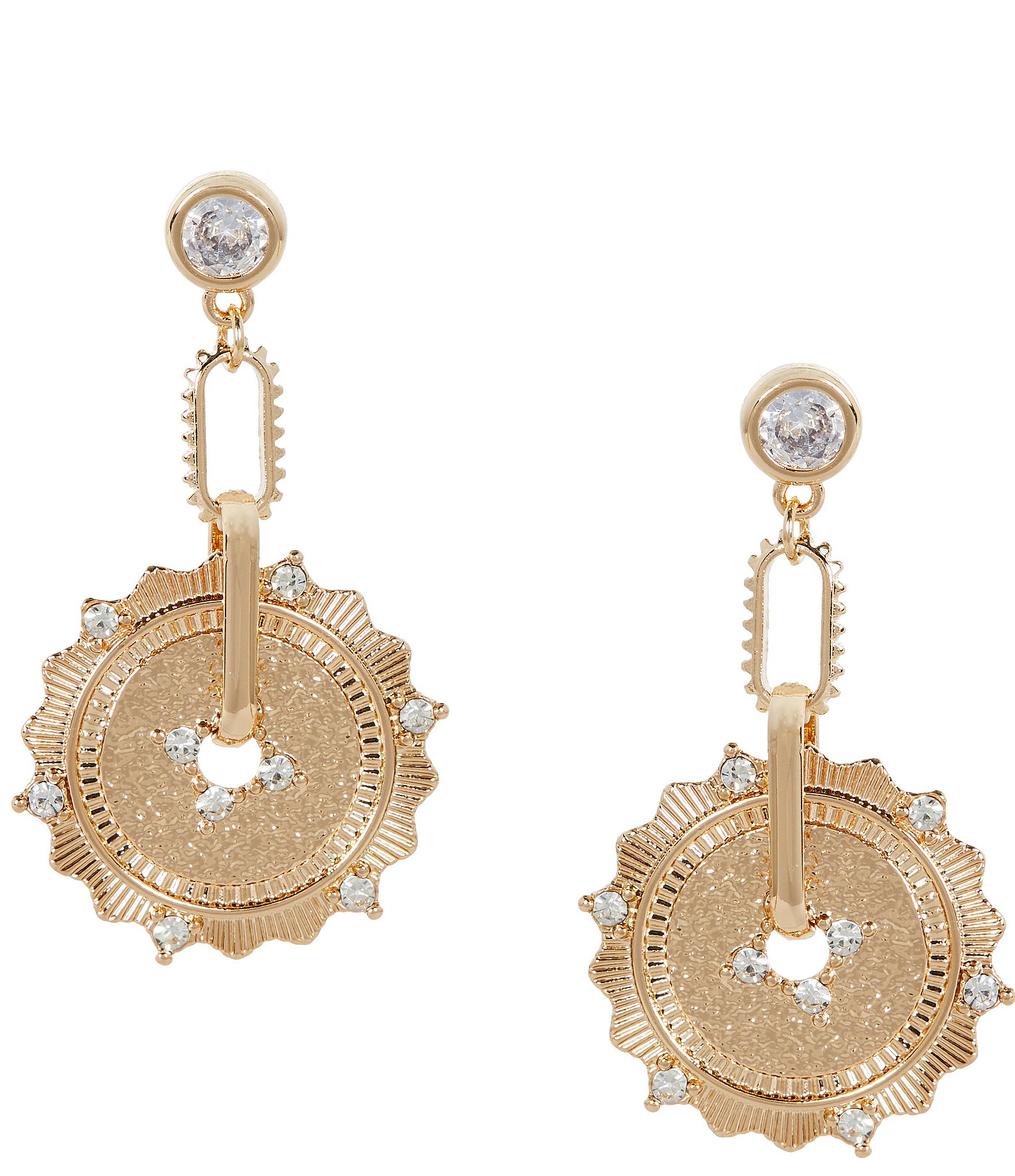 Gemma Layne Link Disc Drop Earrings