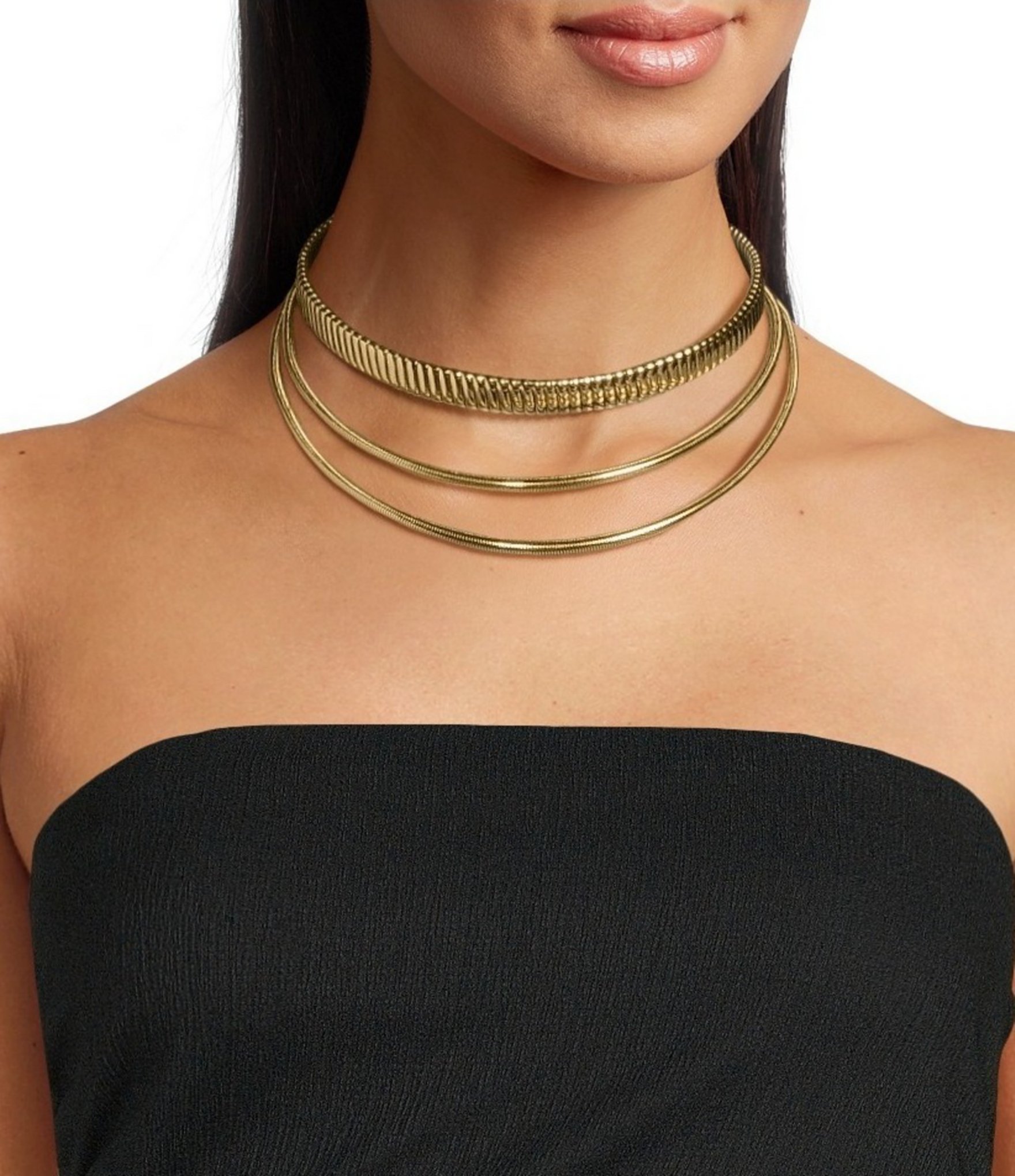 Gemma Layne Multi Layer Metal Collar Necklace