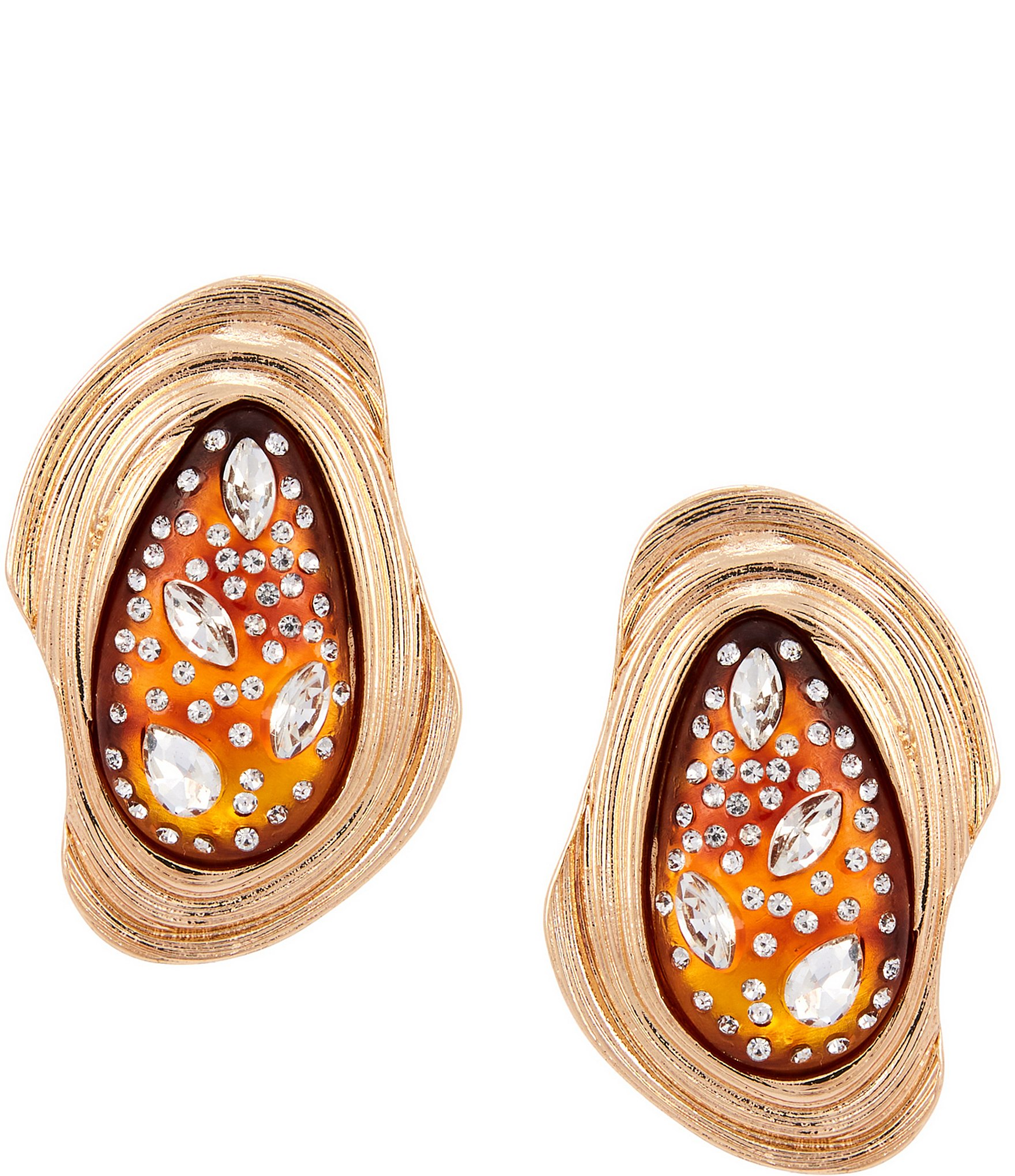 Gemma Layne Oversized Embellished Resin Stone Stud Earrings