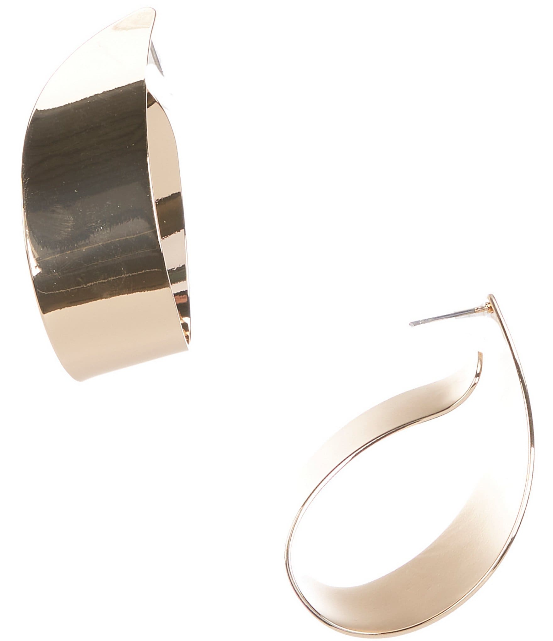 Gemma Layne Oversized Wave Drop Hoop Earrings