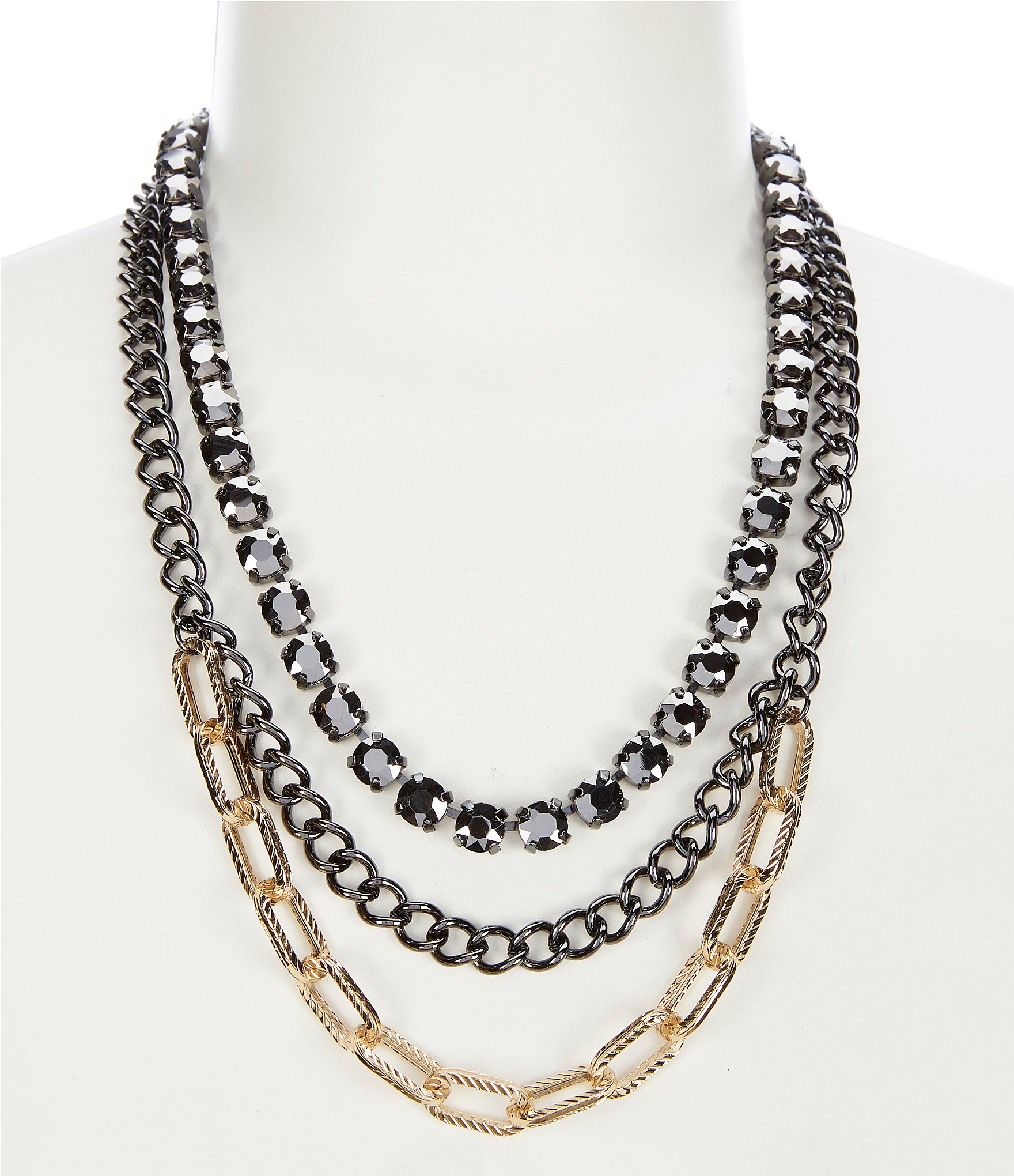 Gemma Layne Stone Chain Short Multi Strand Necklace | Dillard's