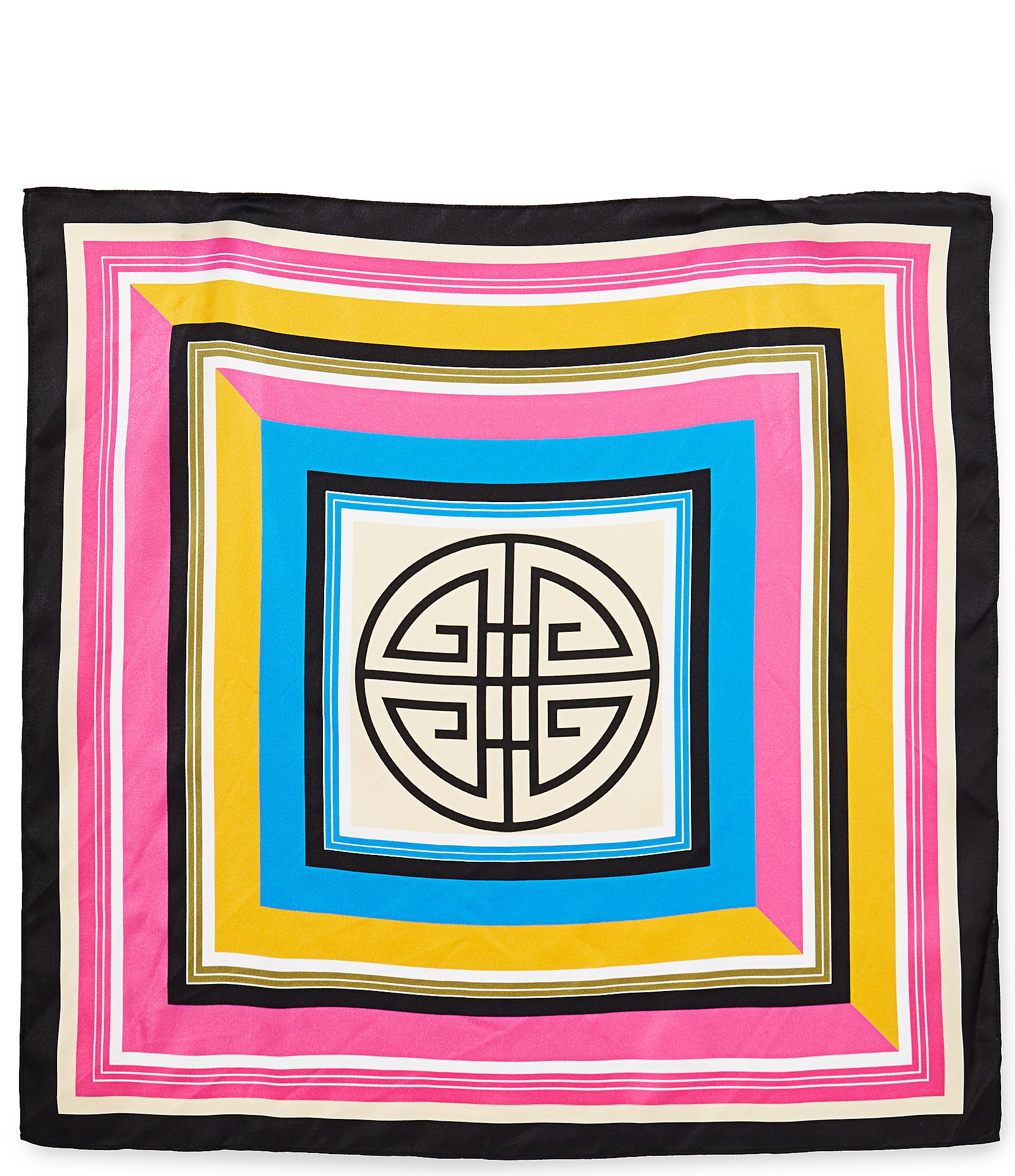 Gemma Layne Stripe Print Small Silk Square Scarf