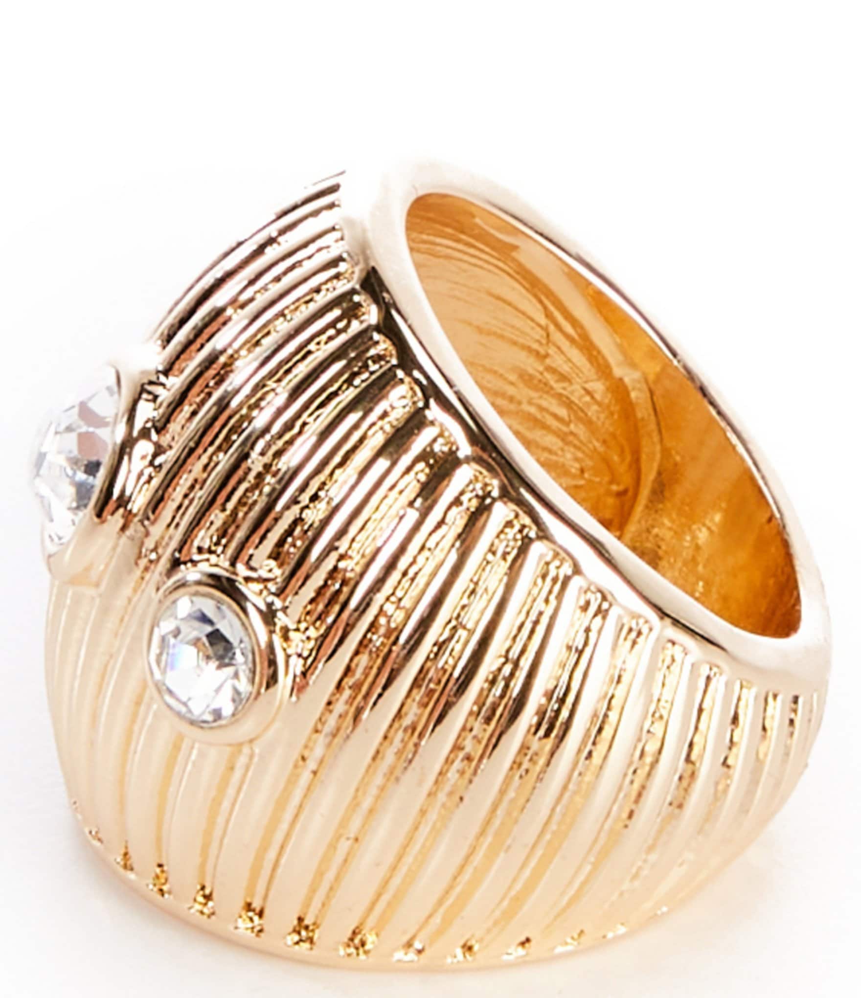 Gemma Layne Textured Dome Statement Ring with Stones
