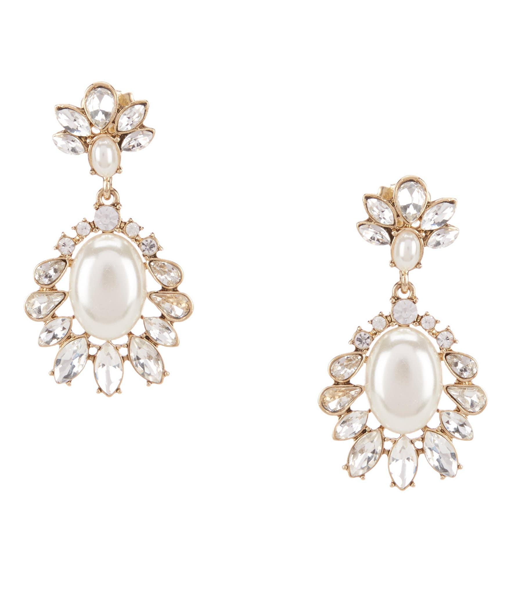 Gemma Layne Vintage Faux-Pearl Drop Statement Earrings | Dillards