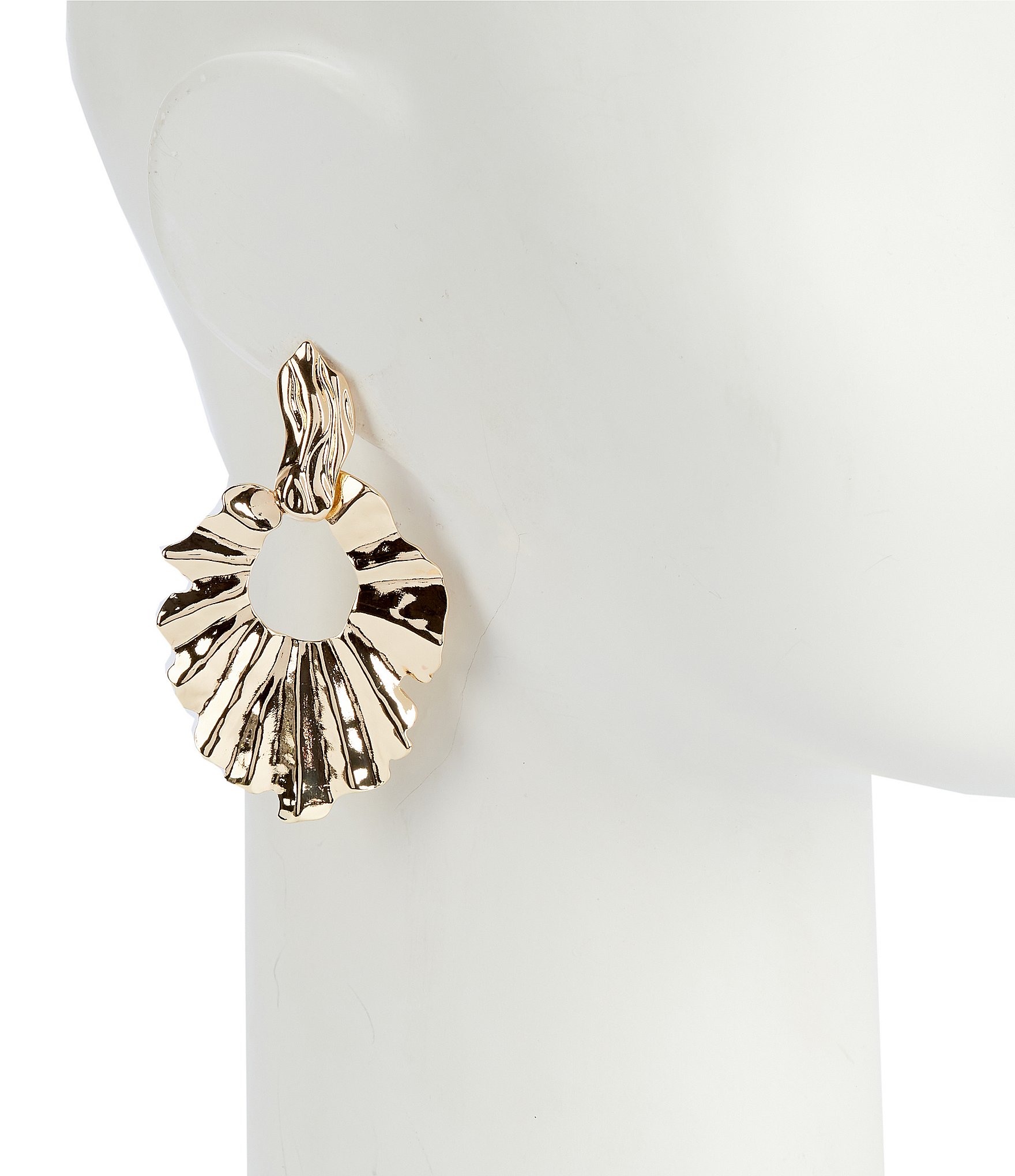 Gemma Layne Wavy Metal Statement Drop Earrings