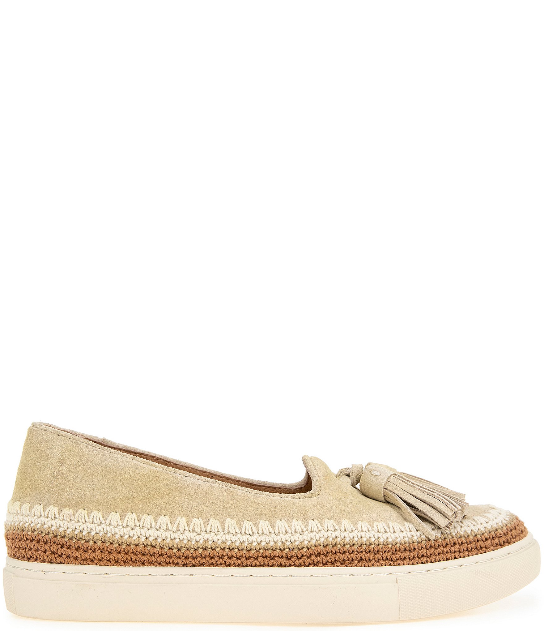 Gentle Souls Citrus Suede Tassel Slip On Loafers