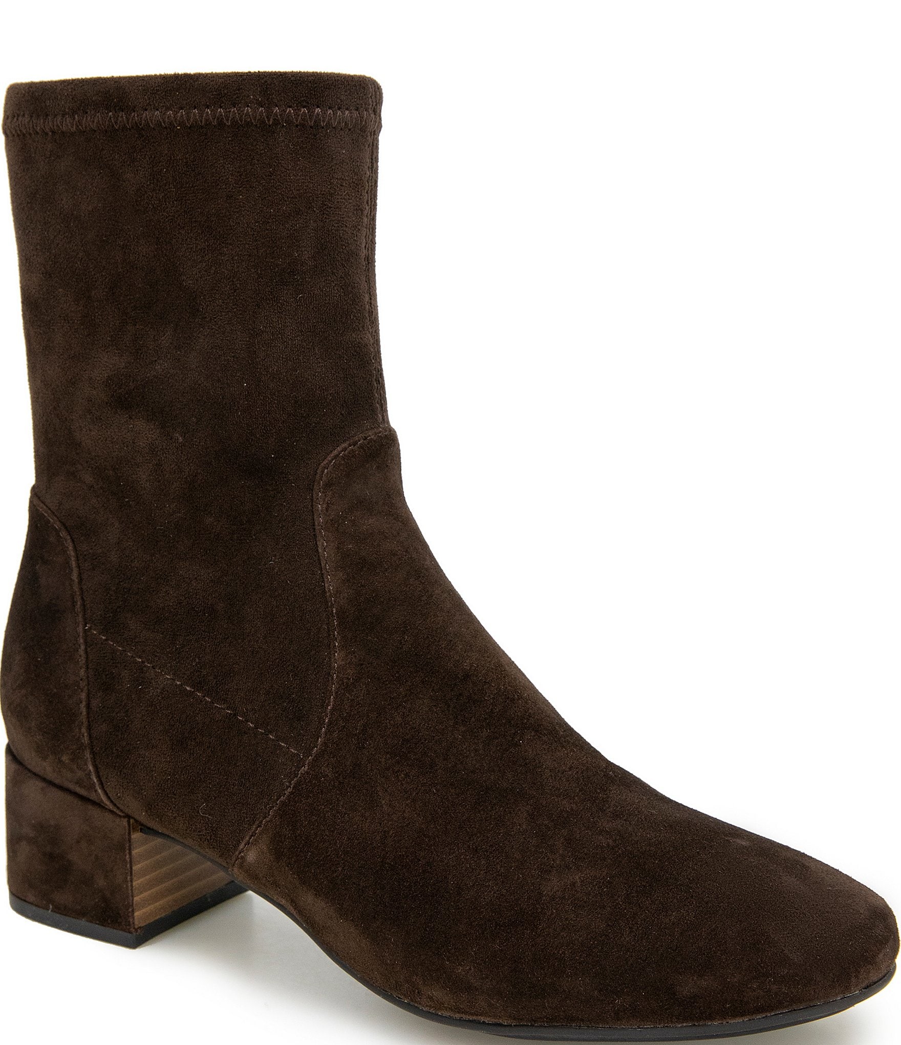 Gentle Souls Ella Stretch Suede Block Heel Booties