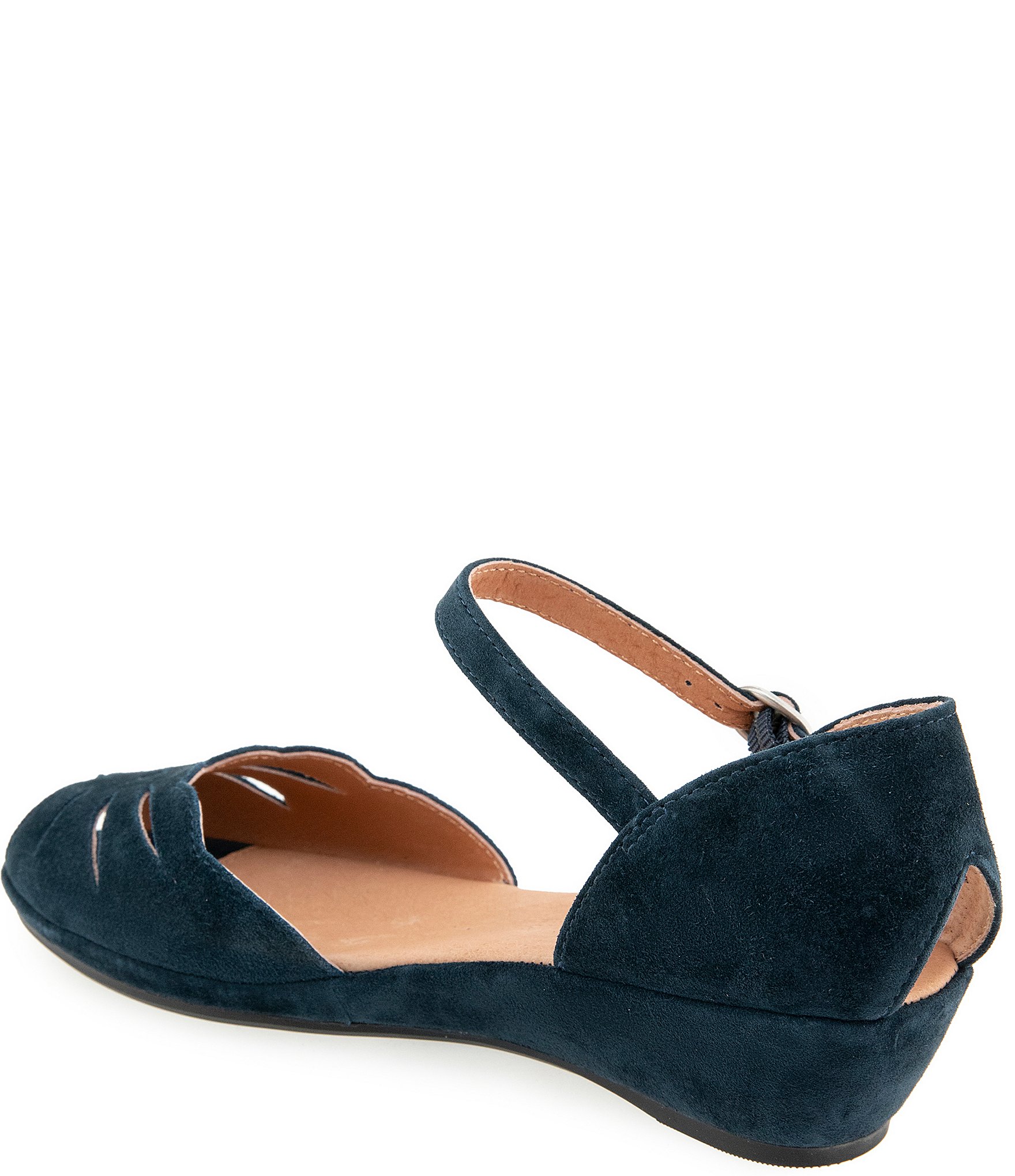 Gentle Souls Lilymoon Suede Ankle Strap Wedge Sandals