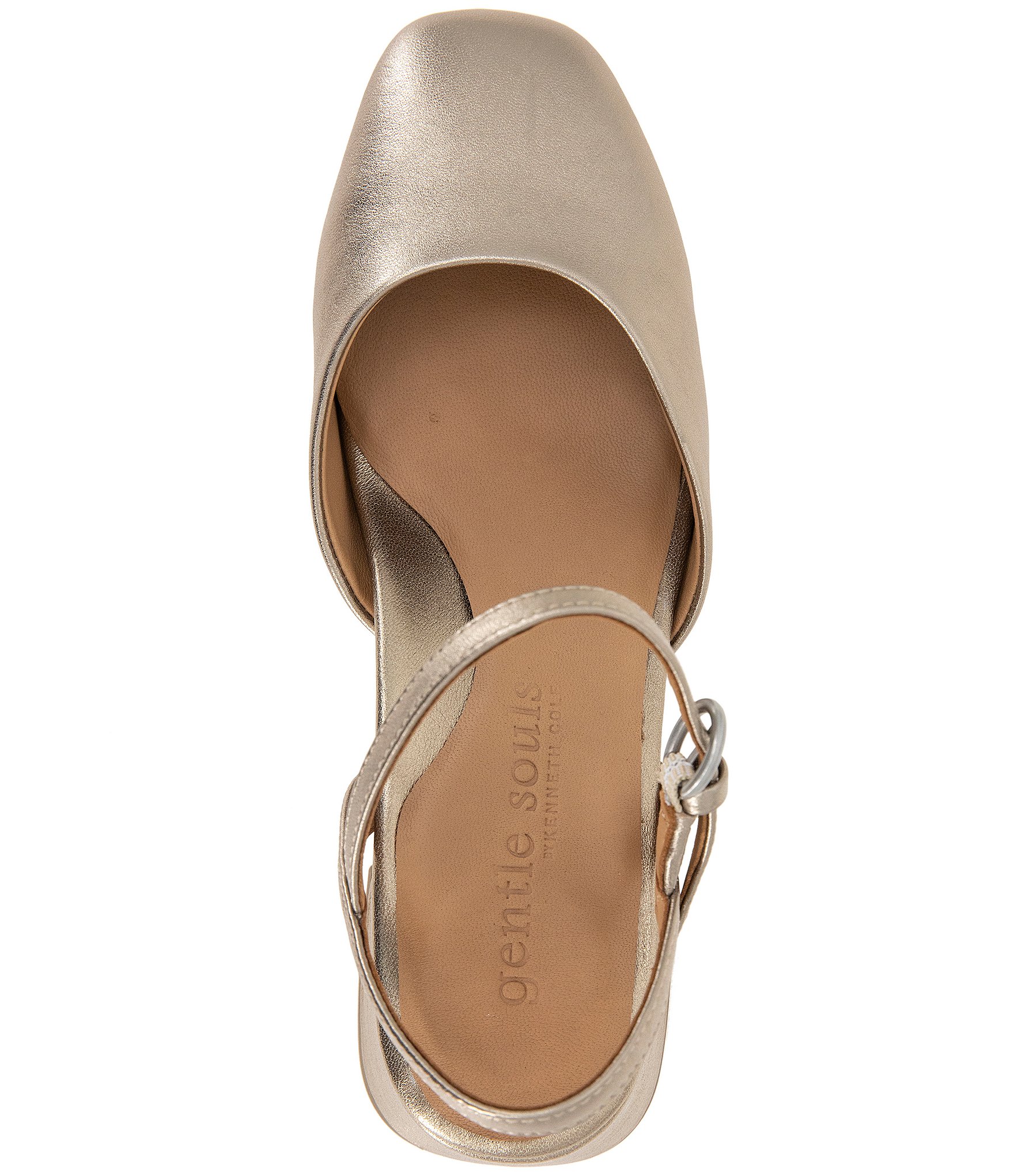 Gentle Souls Lucinda Metallic Leather Ankle Strap Pumps