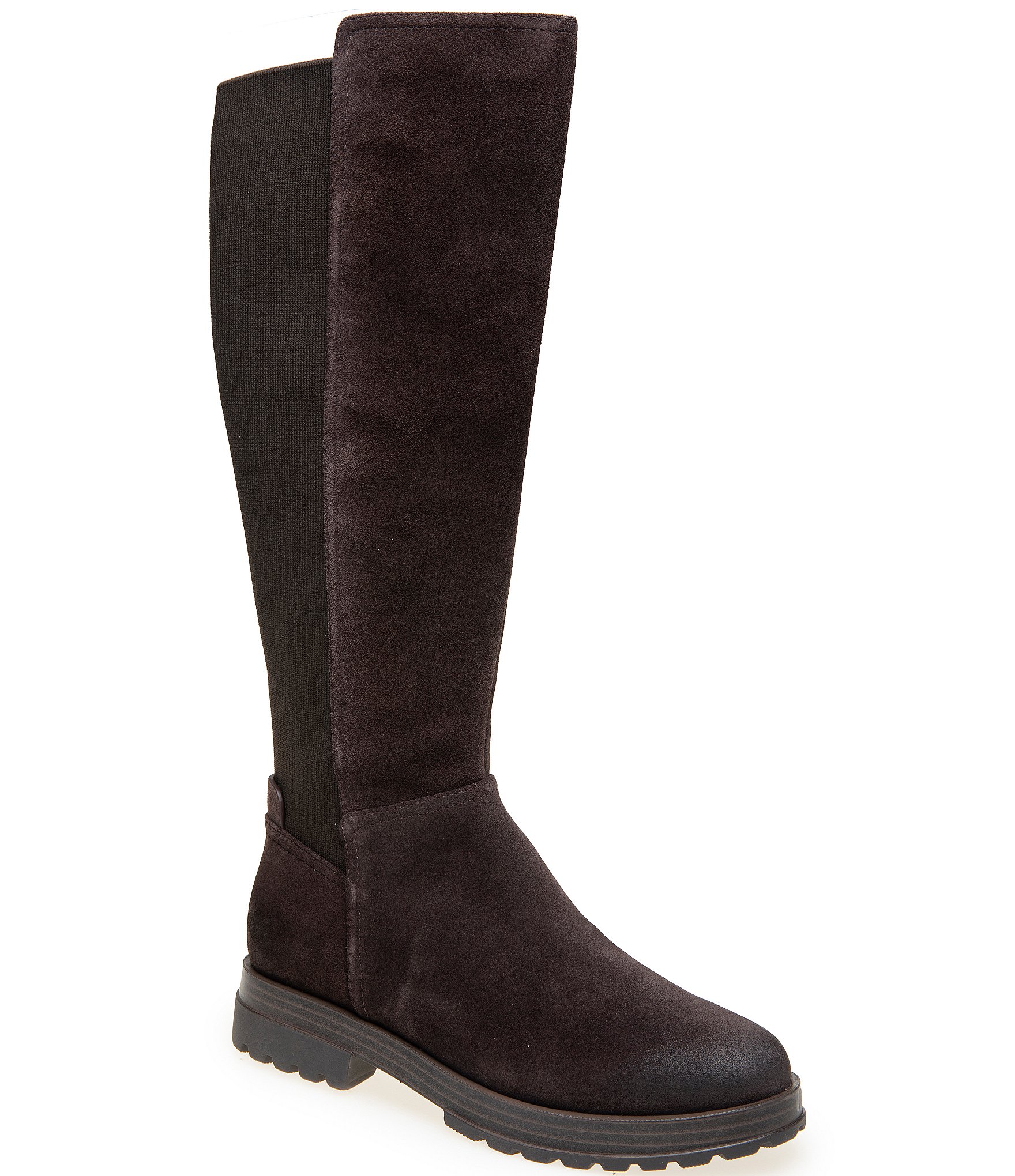 Gentle Souls Prescila Suede Gored Lug Sole Tall Boots